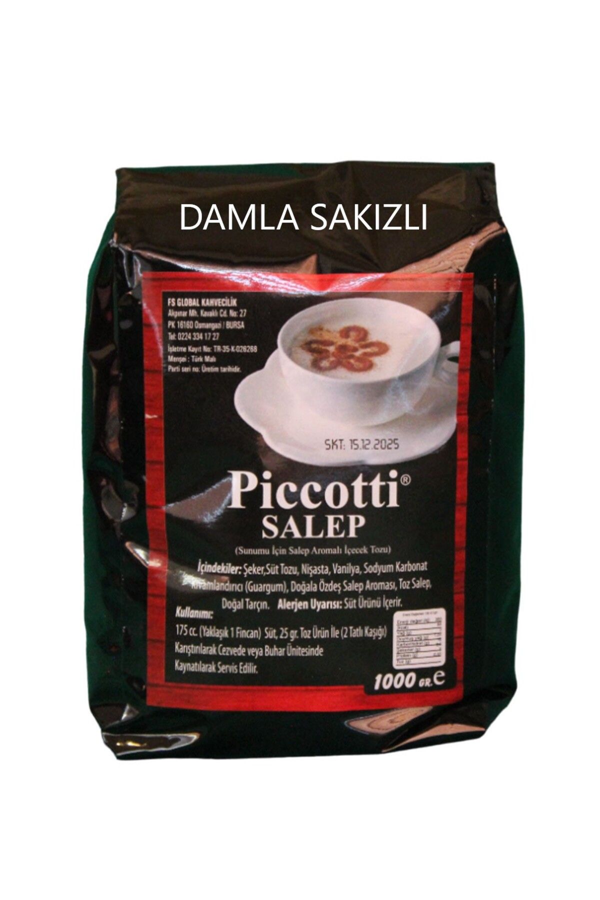 Piccotti Damla Sakızlı Sahlep 1000Gr Pkt