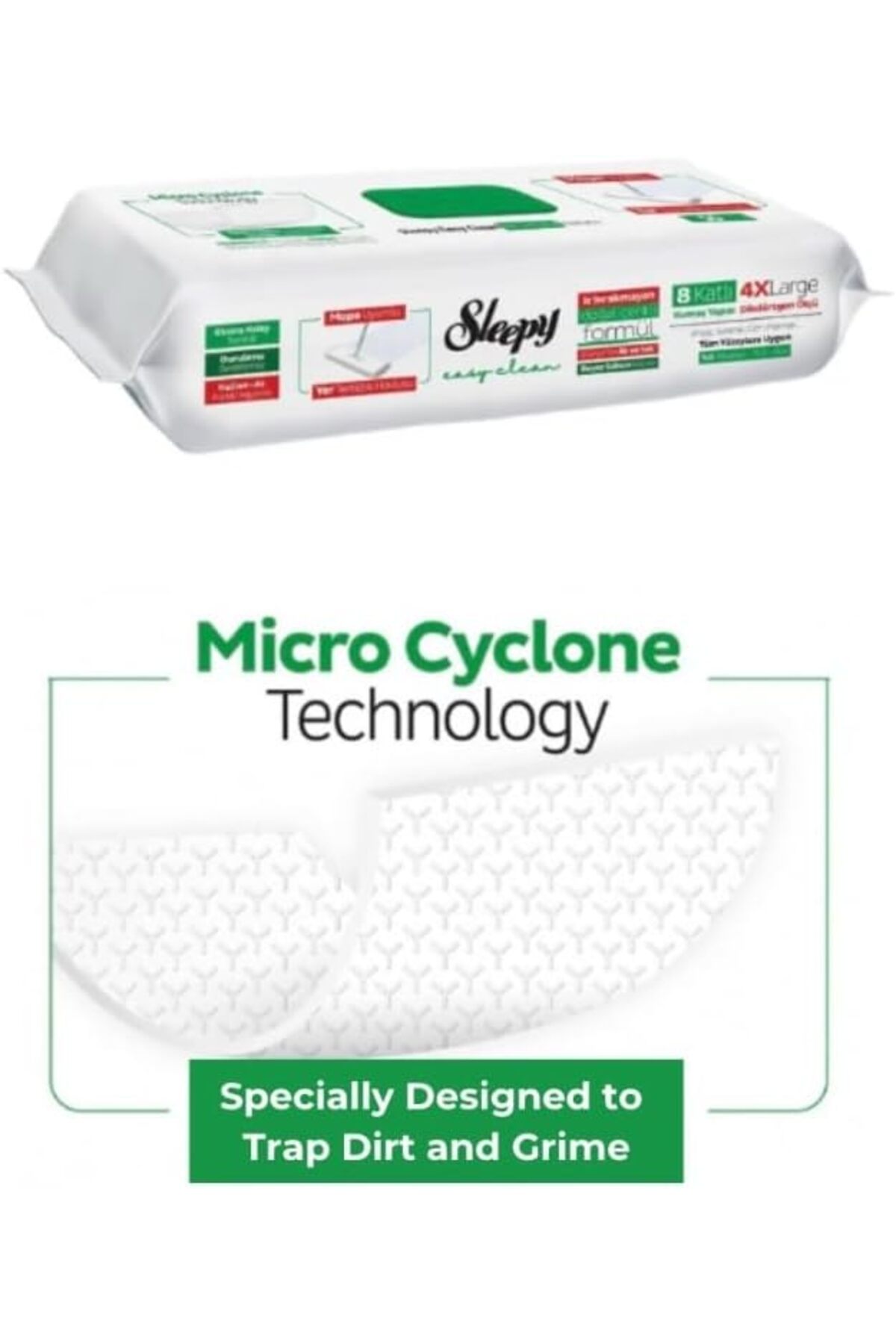 Sleepy Easy Clean Mop Uyumlu Mendiller|Beyaz Sabun Katkı Maddesi|Tüm Zemin Tipleri|50 Yaprak fotoğrafı 3 (önizleme)