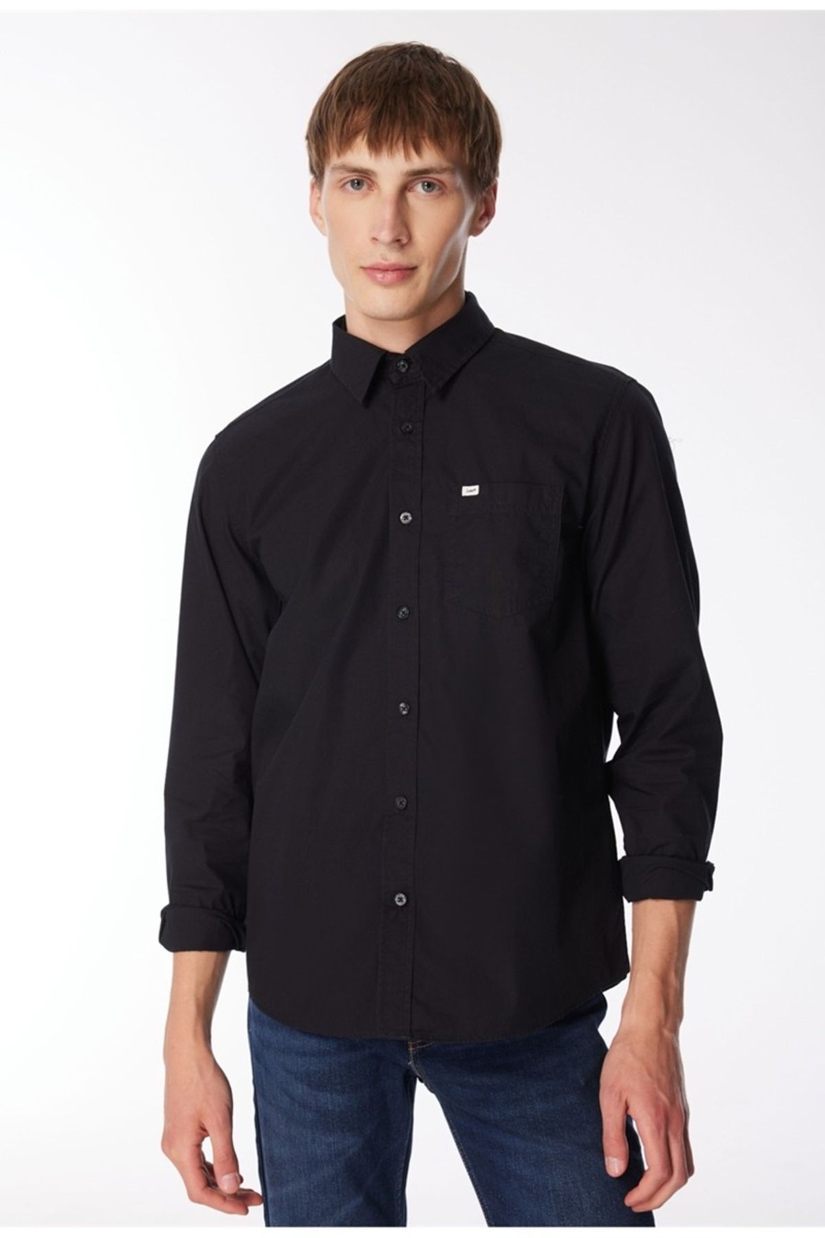 Lee-Black Regular Fit 100% Cotton Shirt 2