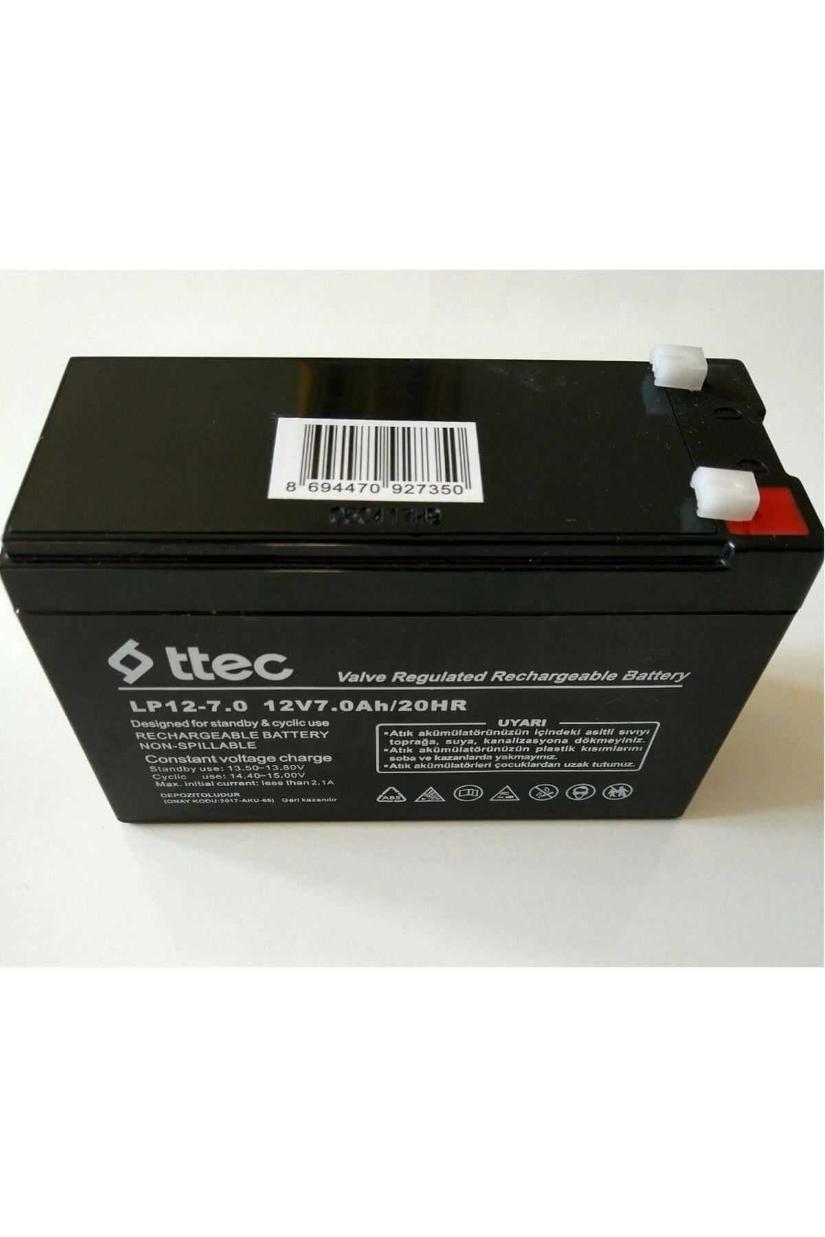Ttec 12v 7ah 12 Volt 7 Amper Pilsan Uyumlu Oyuncak Araba Jeep Akülü Araba Aküsü Pili Bataryası