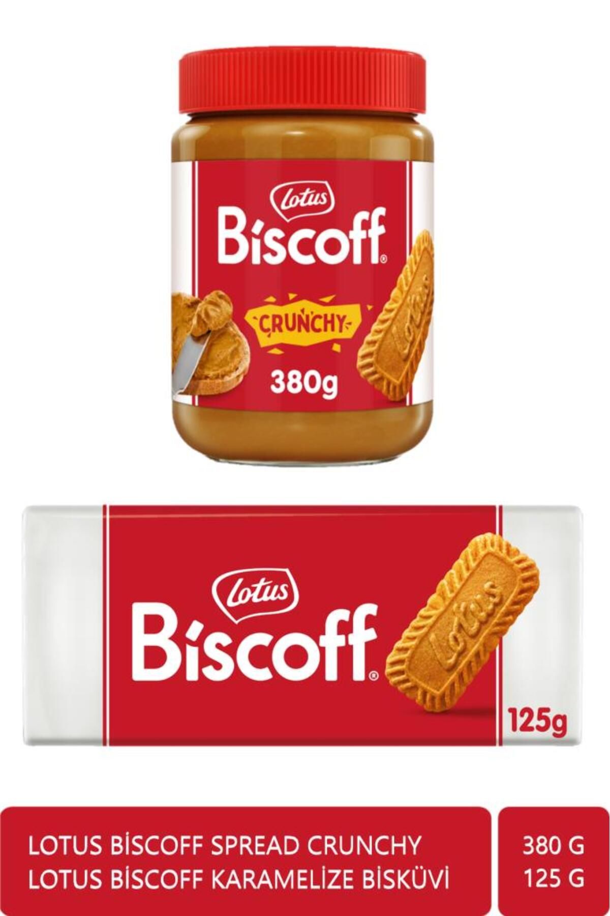 Lotus Biscoff Crunchy Spread Bisküvi Kreması 380 gr Biscoff Karamelize Bisküvi 125 gr