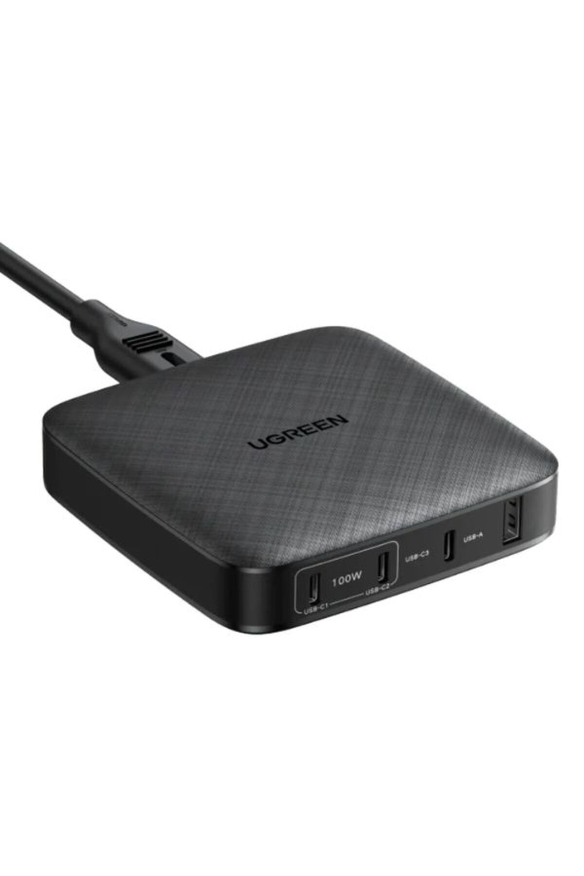 Ugreen-100W GaN 3-Port USB-C + 1-Port USB-A Desktop PD 3.0 Fast Charger | Black | 100W Max Output | 1