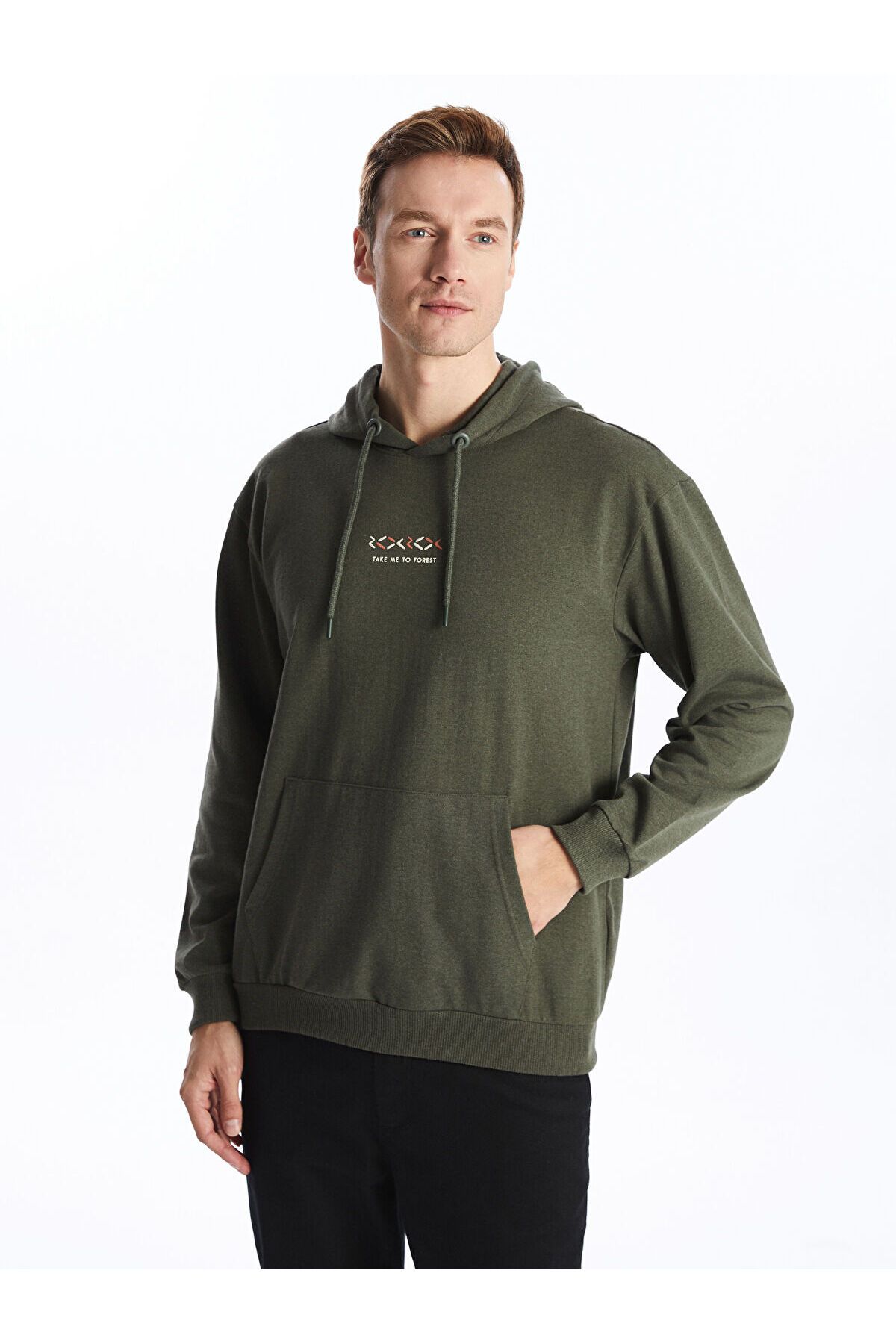 LC Waikiki Uzun Kollu Baskılı Erkek Hoodie