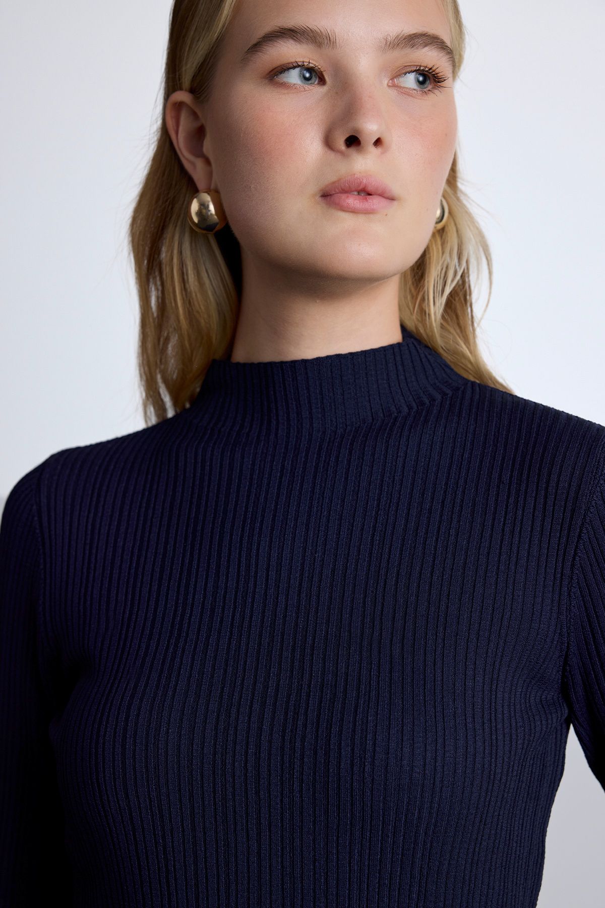 Manuka-High Collar Kit Bluz Navy Blue 7