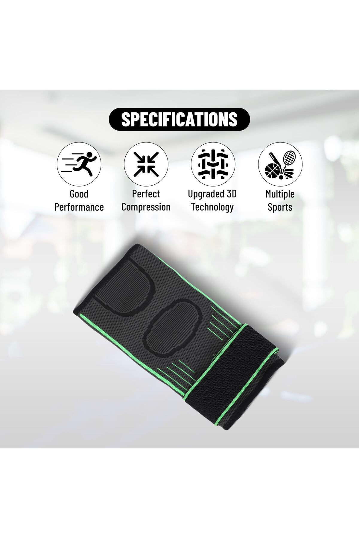 Endless-Elbow Brace Compression Sleeve With Adjustable Velcro Strap (single )|black|material: Neoprene 2