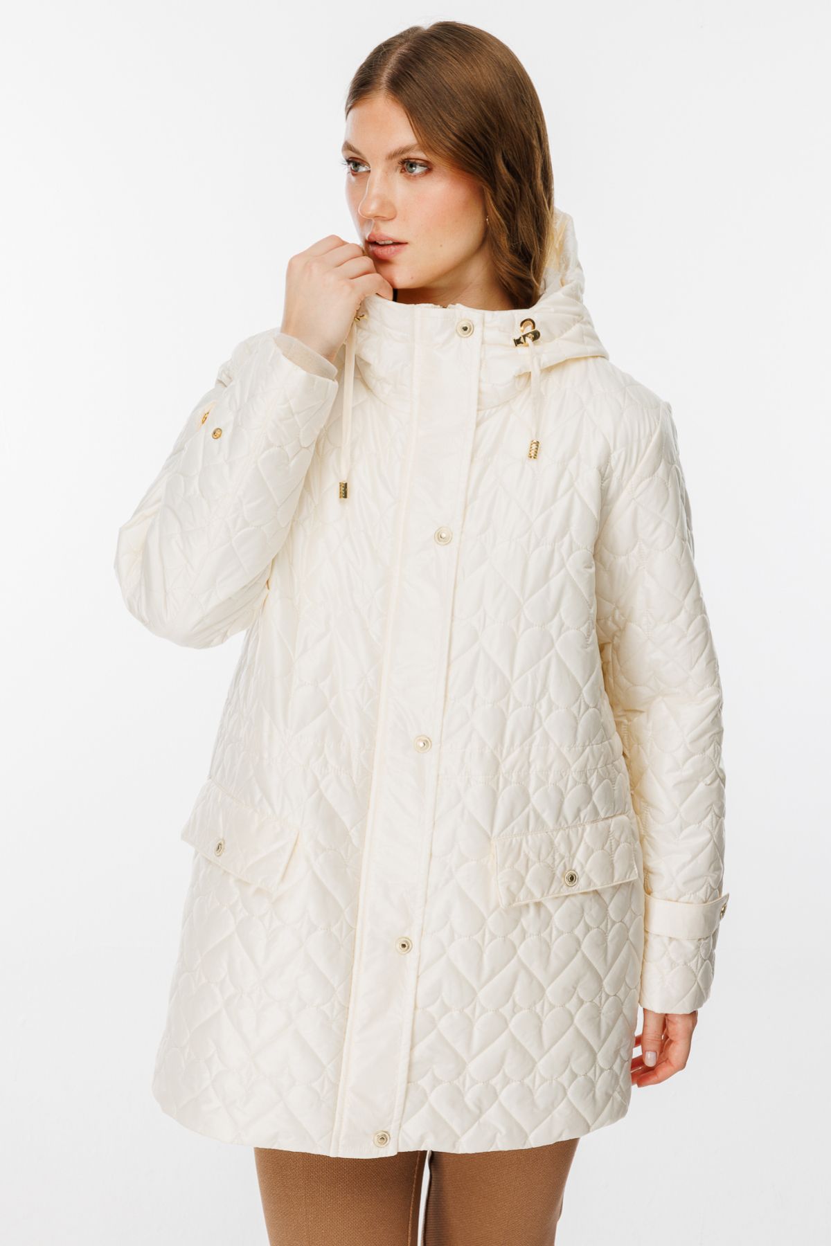 Ekol-Quilted Coat with Cover Pockets 3