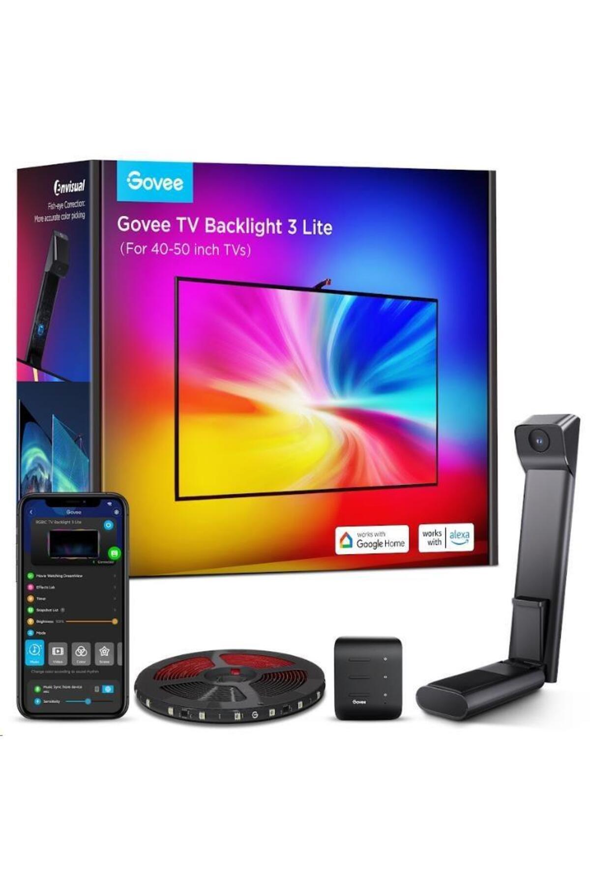 Govee Envisual Led 3 Lite TV Arkası Led Şerit Ambiyans Aydınlatma Tv Renk Senkronizasyonu 40-50 inc