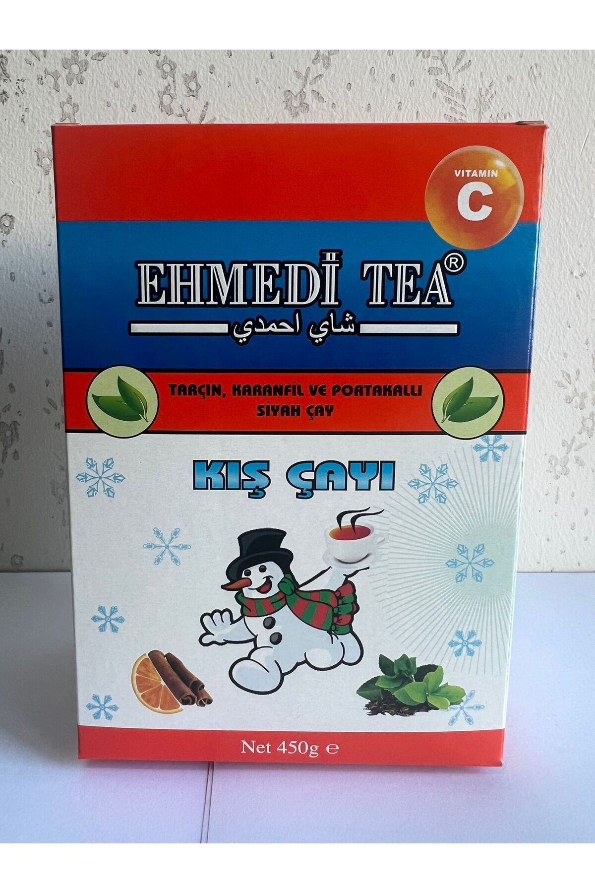 Ehmedi Tea Kış Çayı C vitamini , Tarçın, karanfil ve portakallı siyah çay 450 gr