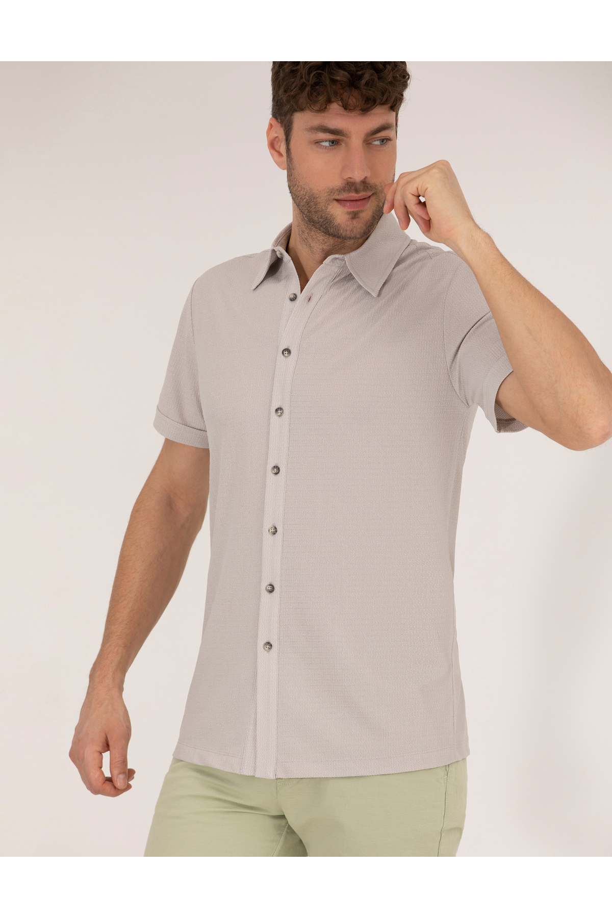 پیراهن مردانه راسته آستین کوتاه | پیر کاردین Pierre Cardin 867509 - تصویر 2