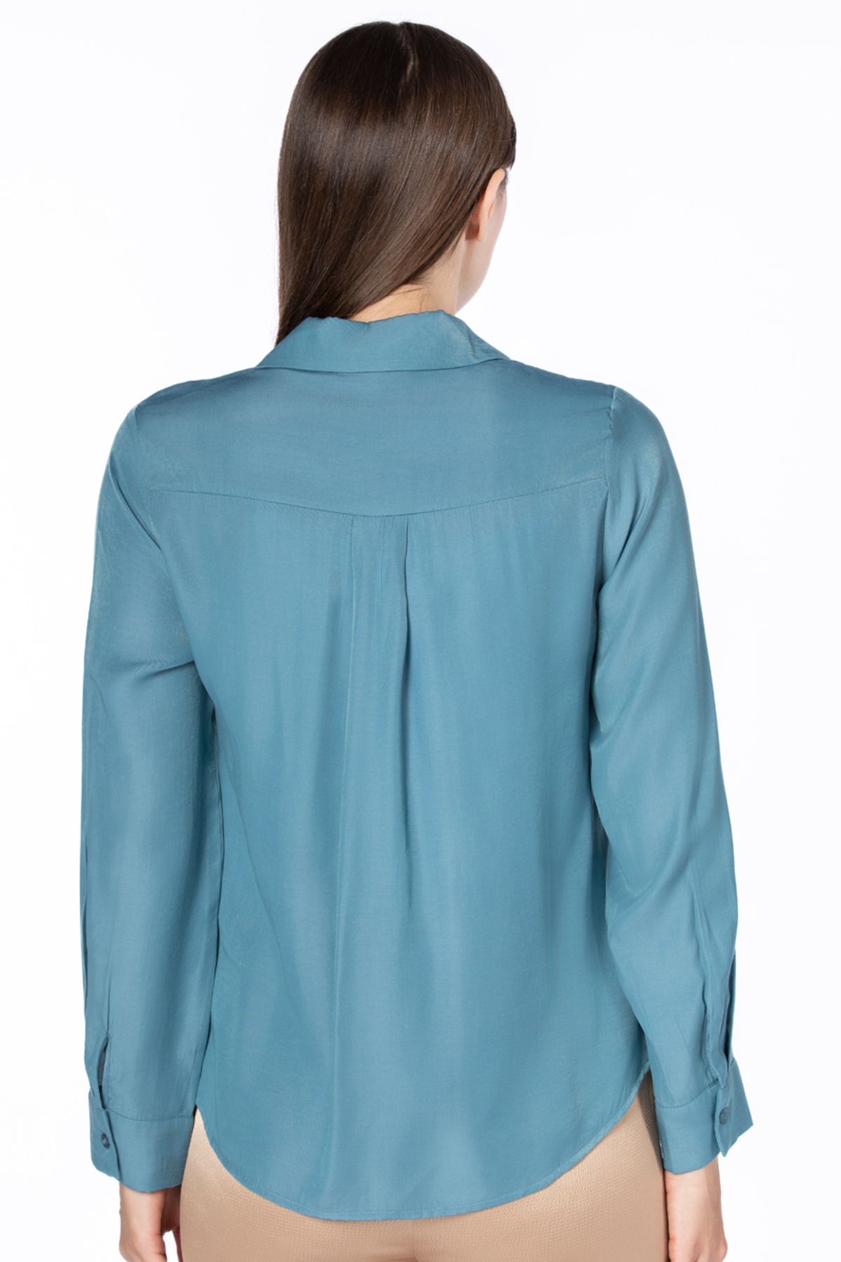 RİNA-Abstract Neutrals Shirt Blue 3