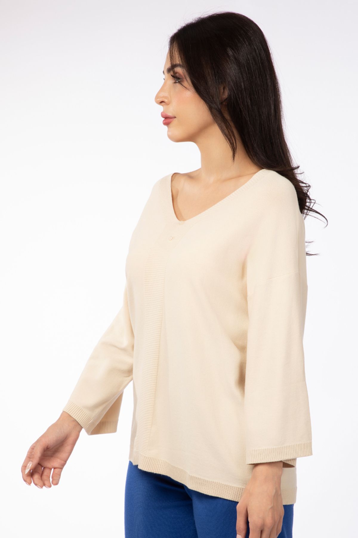 RİNA-سترة صوفية من Skm Knitwear باللون البيج 2