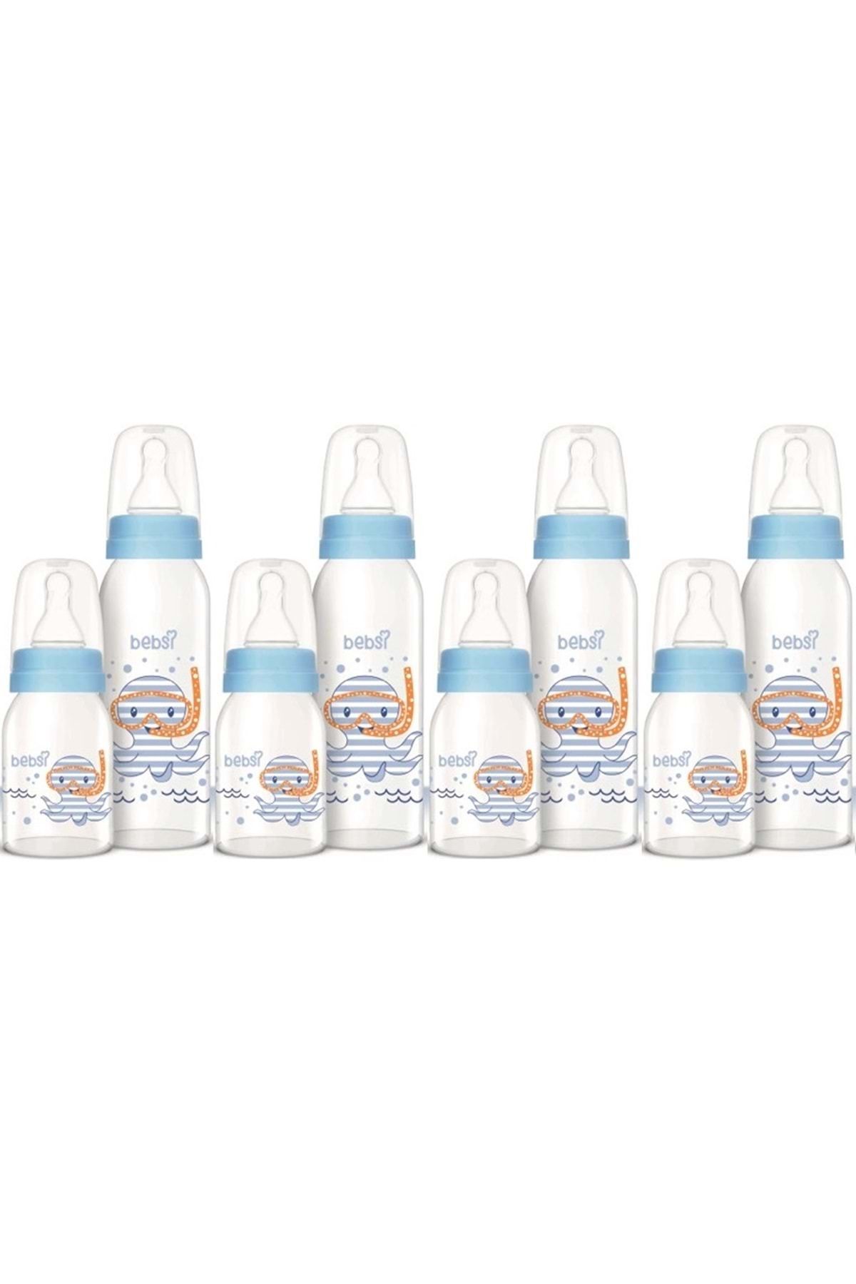 Bebsi Cam Biberon Seti Mavi (250ML+125ML) (4 Lü Set)