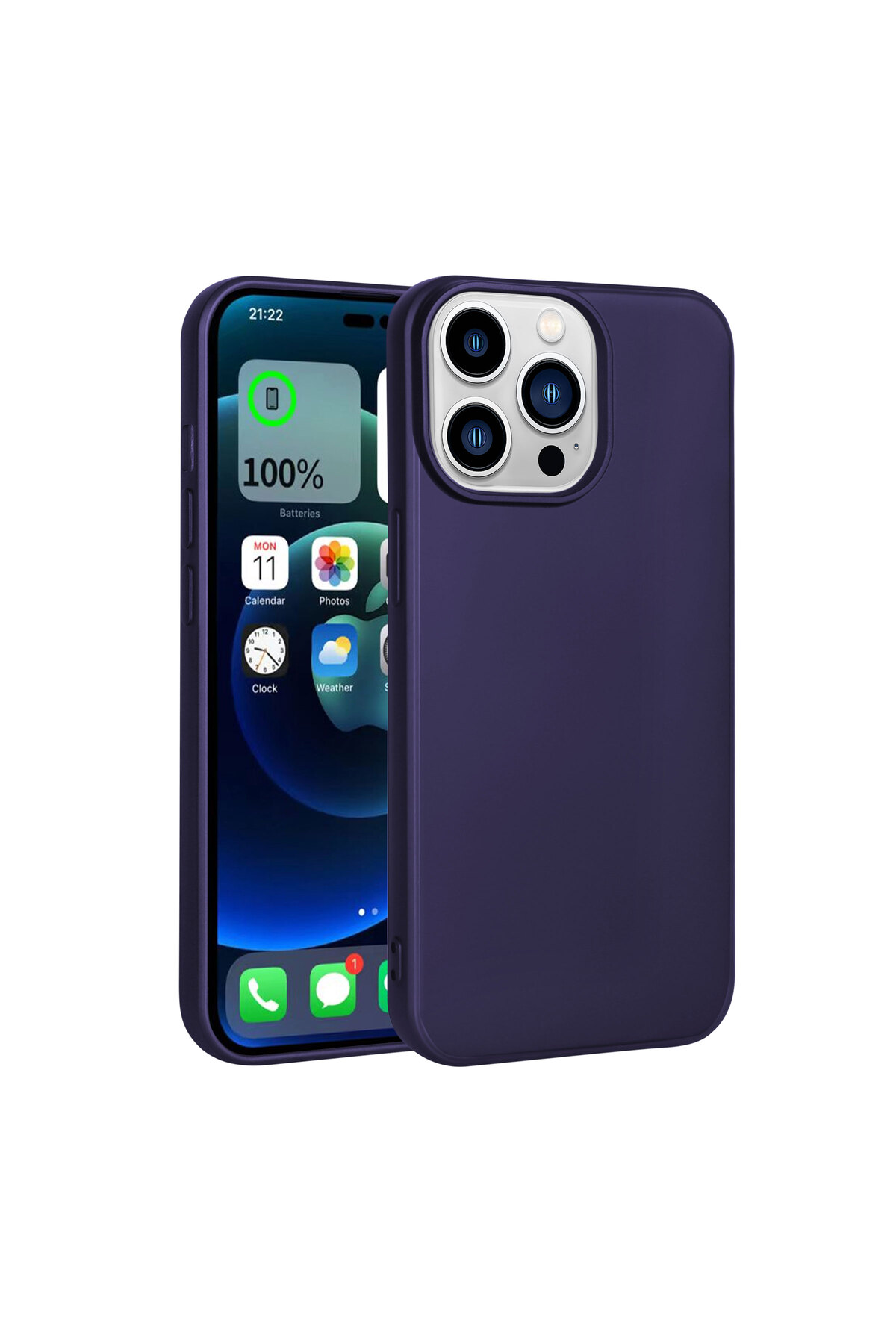 Apple iPhone 14 Pro Case Flexible and Durable Premium Silicone Cover - Deep Purple