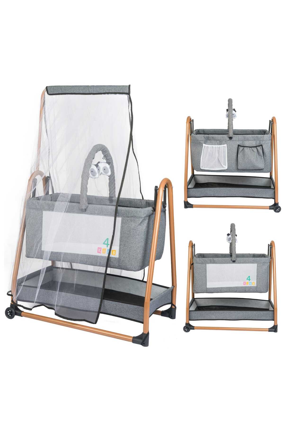 4KİDS Bebek Çeyiz Seti Çift Yön Bebek Arabası Puset Sallanır Bebek Beşiği Yürüteç Anakucağı Bebek Seti fotoğrafı 3 (önizleme)