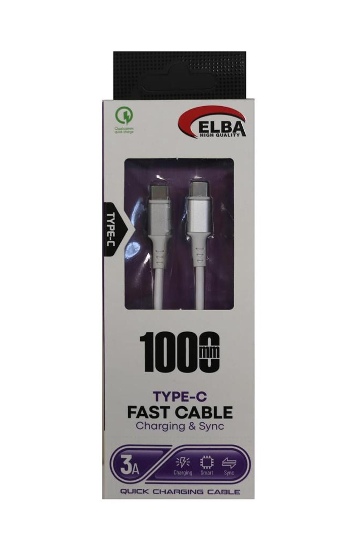 Vobotek Teknoloji Elba Elb-39 T20 Type-c To Type-c 1Mt Beyaz Şarj Kablosu Beyaz