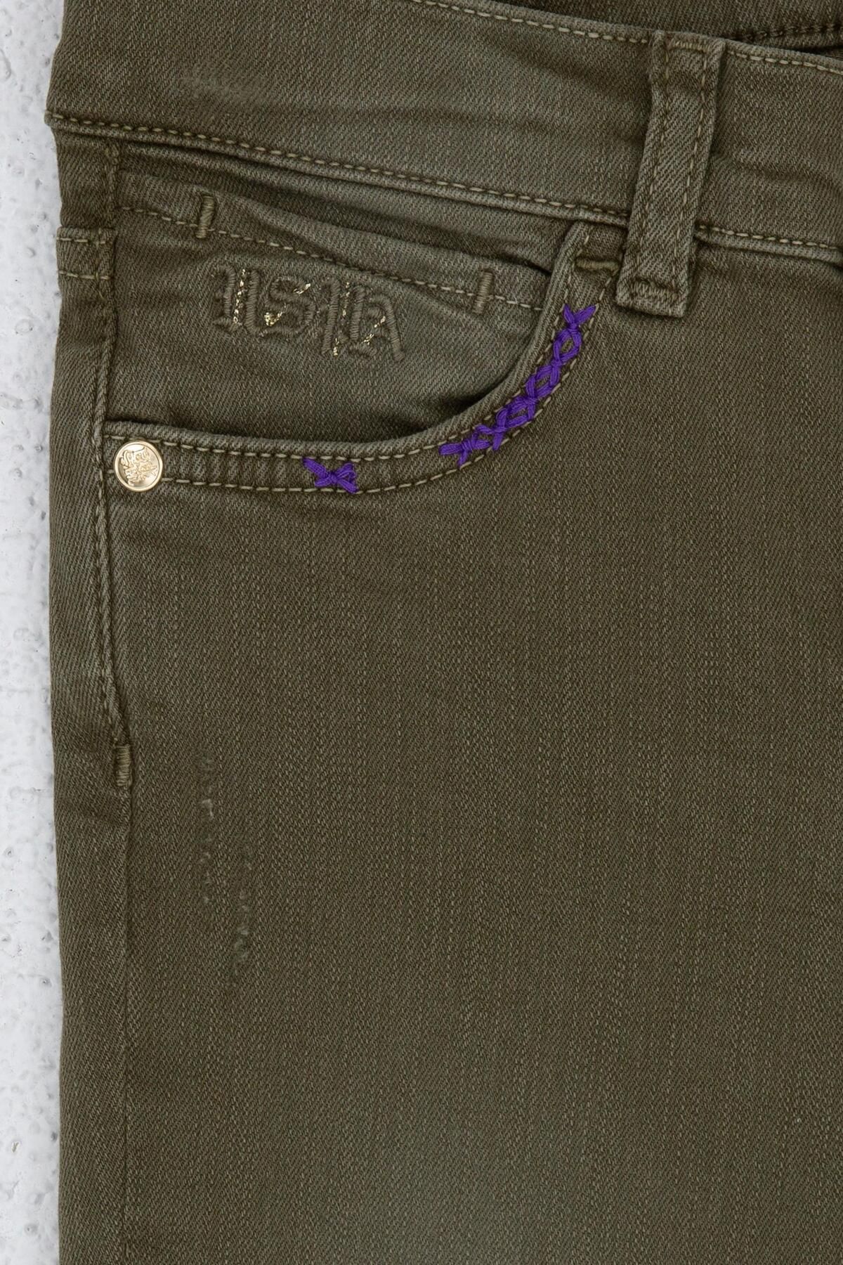 U.S. Polo Assn.-Girl's Khaki Canvas Pants 2