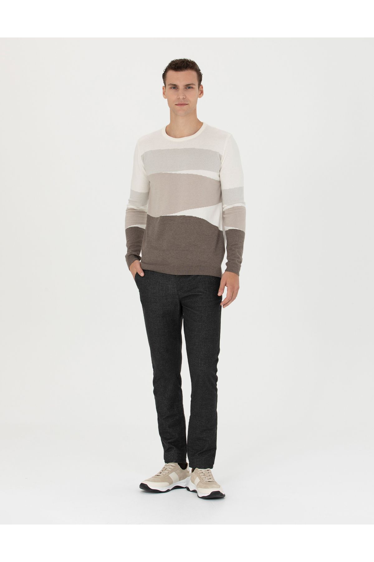 شلوار بوم باریک آنتراسیت 50278130-VR006 Pierre Cardin