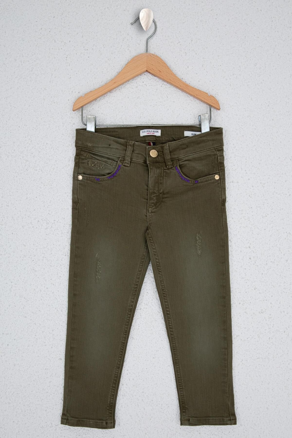 U.S. Polo Assn.-Girl's Khaki Canvas Pants 1