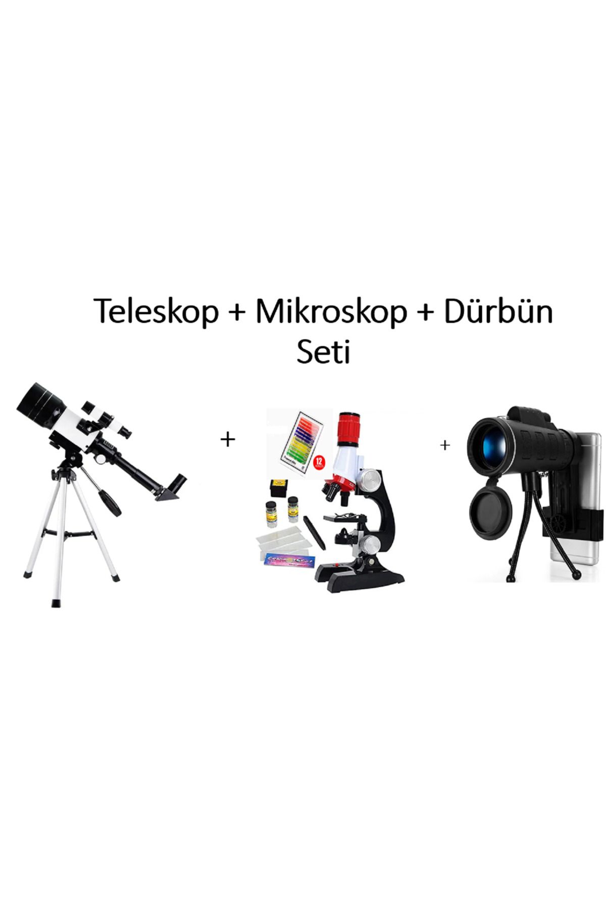 lizer 3 Set Beraber-150X Teleskop+Mikroskop+Dürbün (Uzay ve Kara Teleskopu+1200X Mikroskop+40x60 Dürbün)