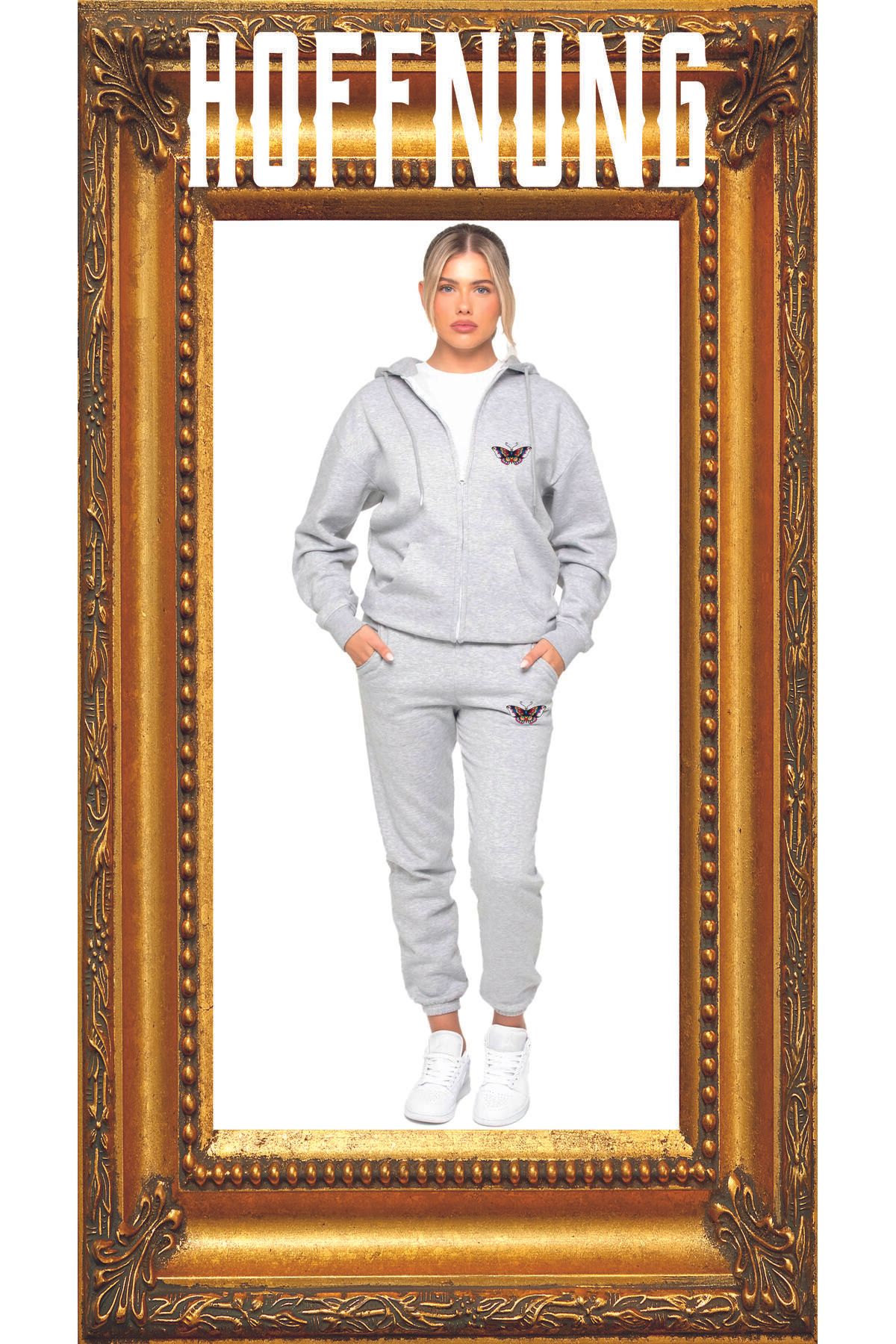 HOFFNUNG Full Zıp 3 Iplık Flash Butterfly Updated Sweatshirt Takımı