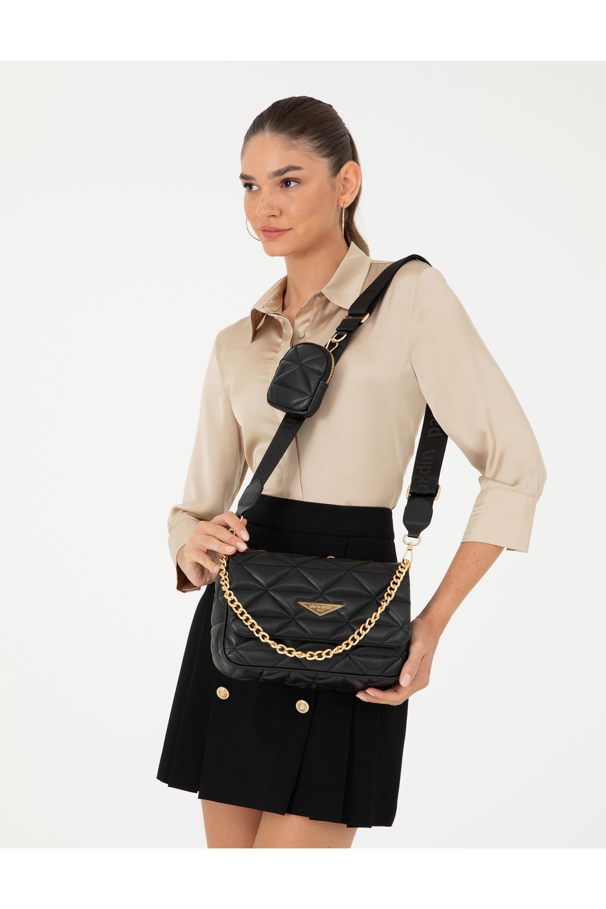 کیف کراس بادی مشکی 50288202-VR046 Pierre Cardin