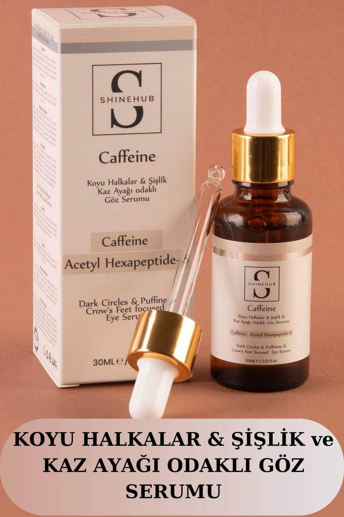 SHINEHUB Caffeine Serum-koyu Halkalar, Şişlik, Morluk Ve Kaz Ayağı Odaklı Göz Çevresi, Göz Altı Kafein Serumu