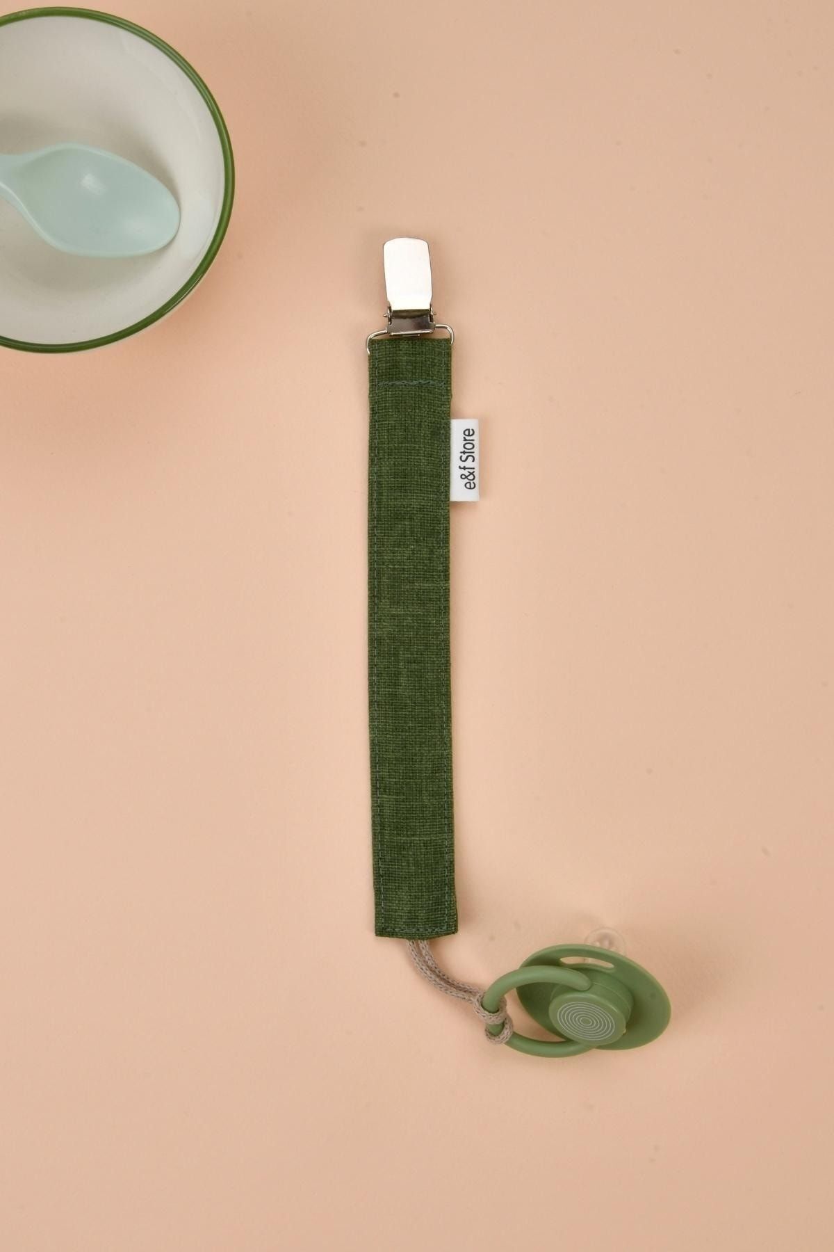 e&f Store Sertifikalı Pamuklu Emzik Askısı - 3'lü Set - Keten, Çizgili, Yıldızlı - Bebek Emzik Zinciri fotoğrafı 3 (önizleme)