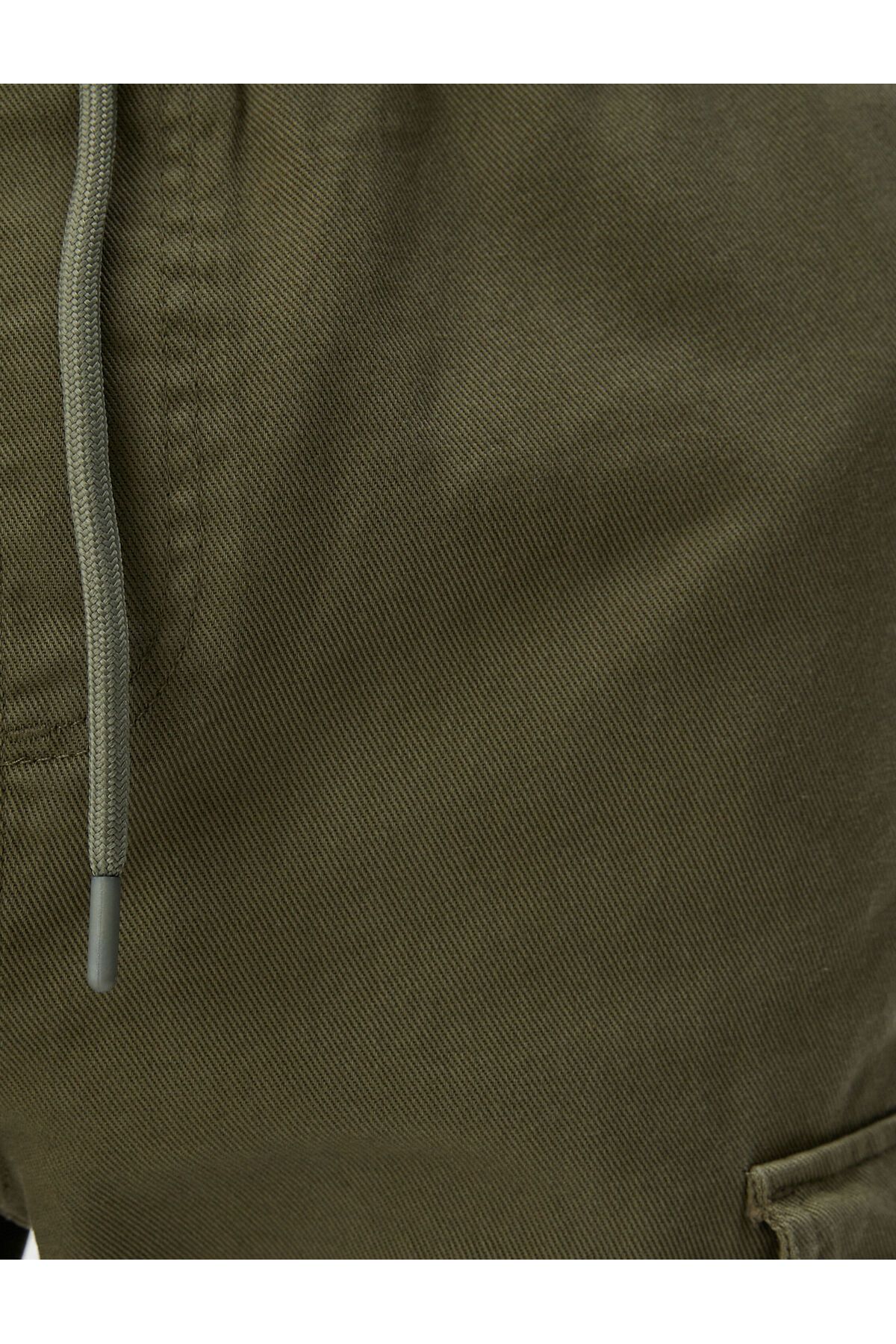 Koton-Cargo Jogger Pants with Lace-up Waist Pocket Label Printed Cotton 6