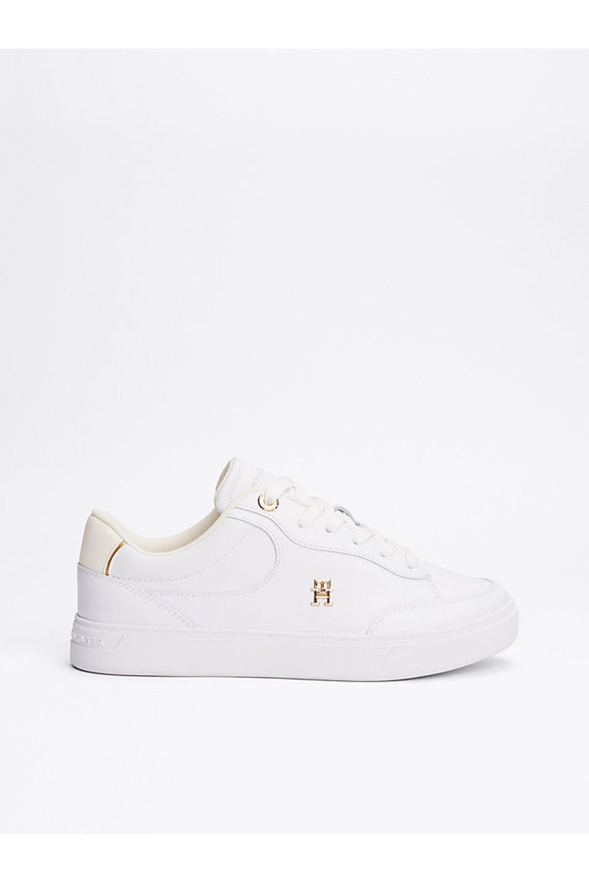 Tommy Hilfiger-Damskie trampki Th Monogram Leather Court - białe 1