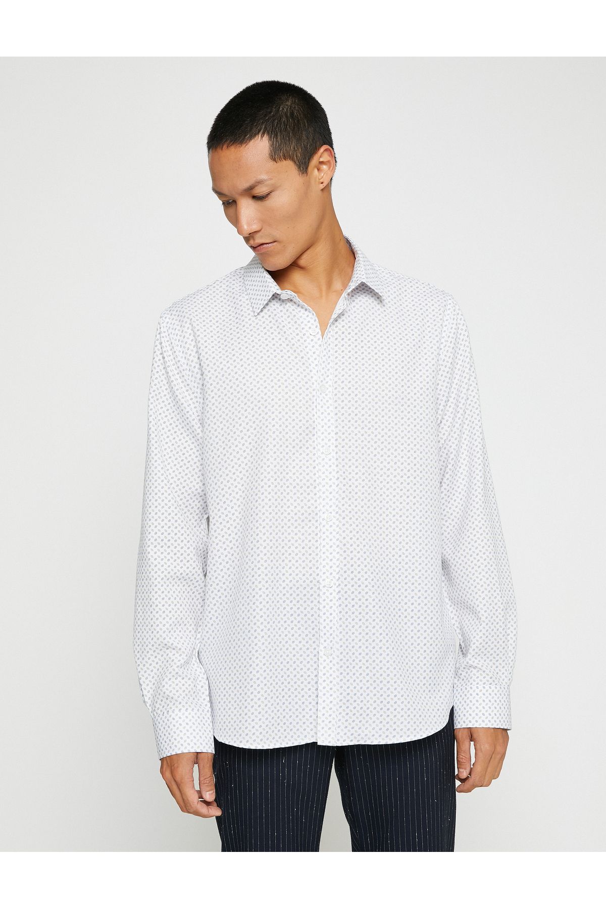 Koton-Sports Shirt Slim Fit Classic Collar Long Sleeve Non Iron 3
