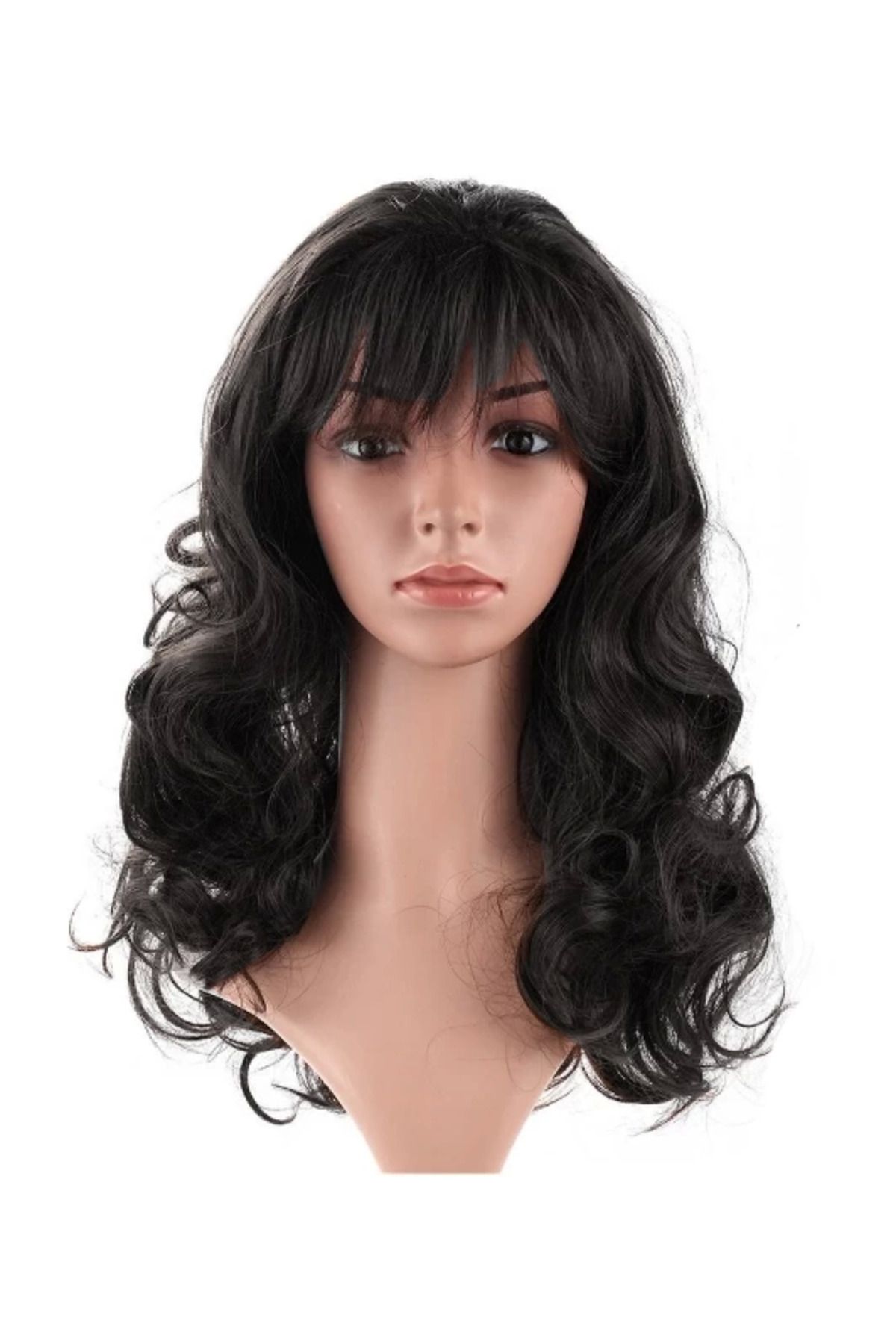 Marsilyan Siyah Renk Dalgalı Uzun Parti Peruğu 55 Cm - MCT9519-4053