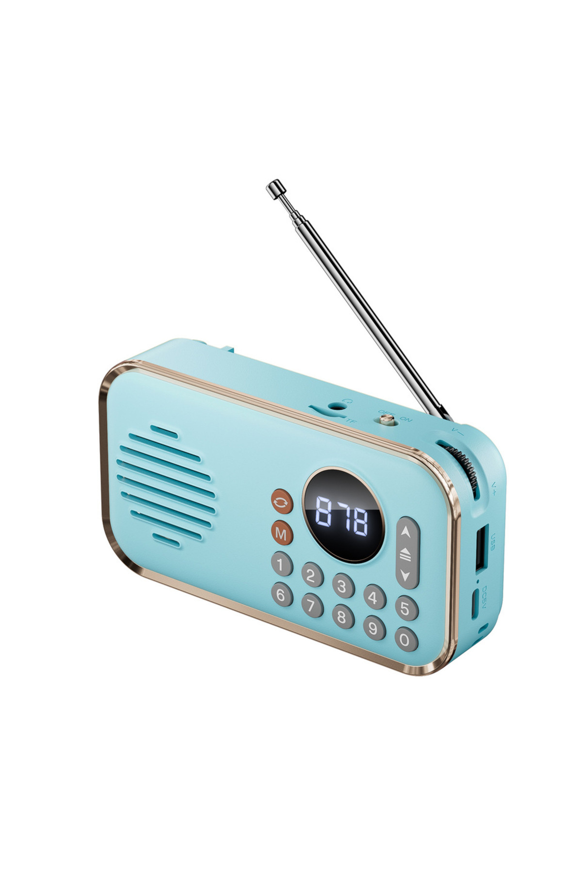 Choice-blue Wireless Stereo Bluetooth Speaker with Multi-band Radio Function HIFI Sound Support BT U Disk T 1