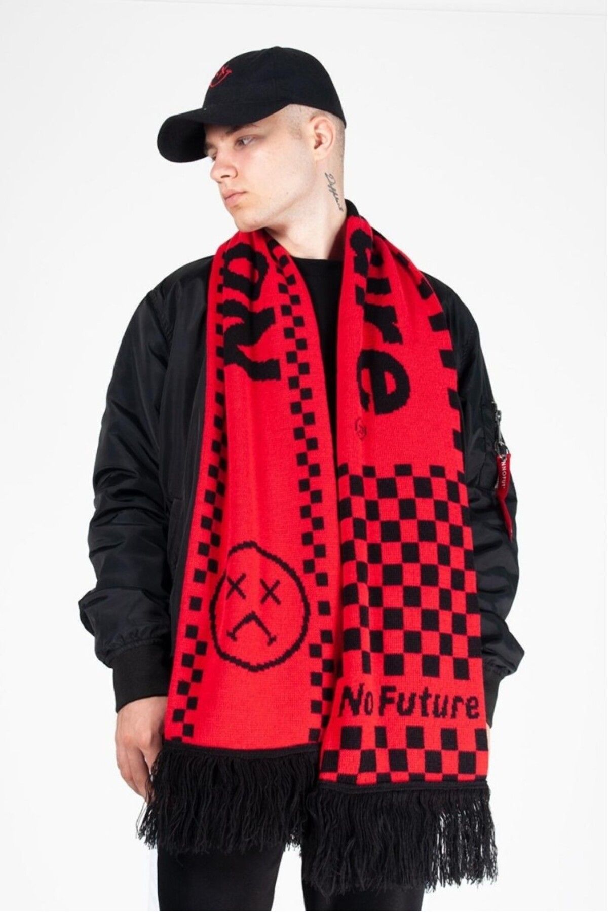 No Future-Double Sided Sad Boy Scarf - Nf0178Kzsy 1