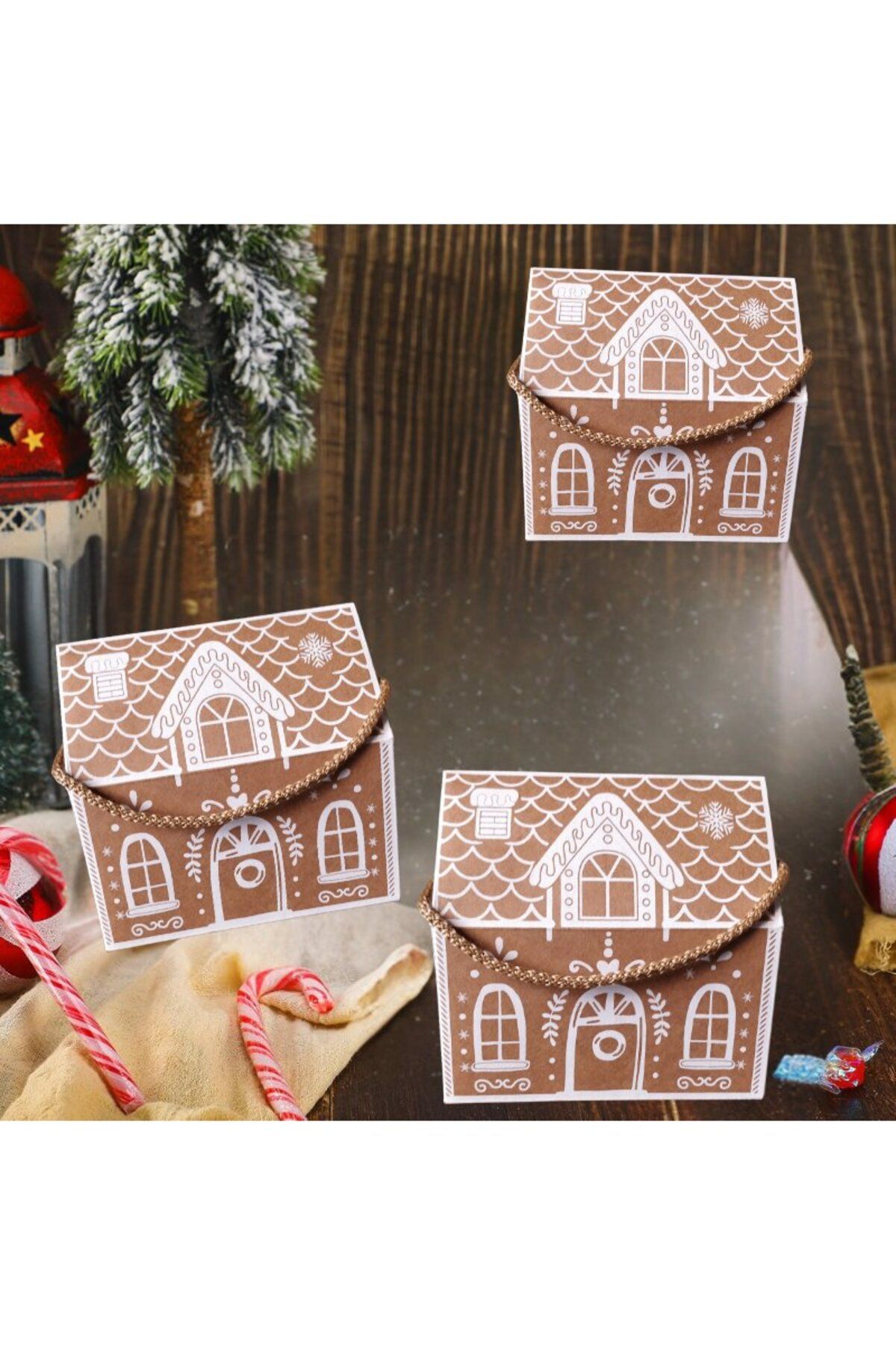 roco paper-Box Bag with Christmas Home Design - Decorative New Year and Wedding Gift, Printed-12Pcs, 9.5X14.5X15Cm 5