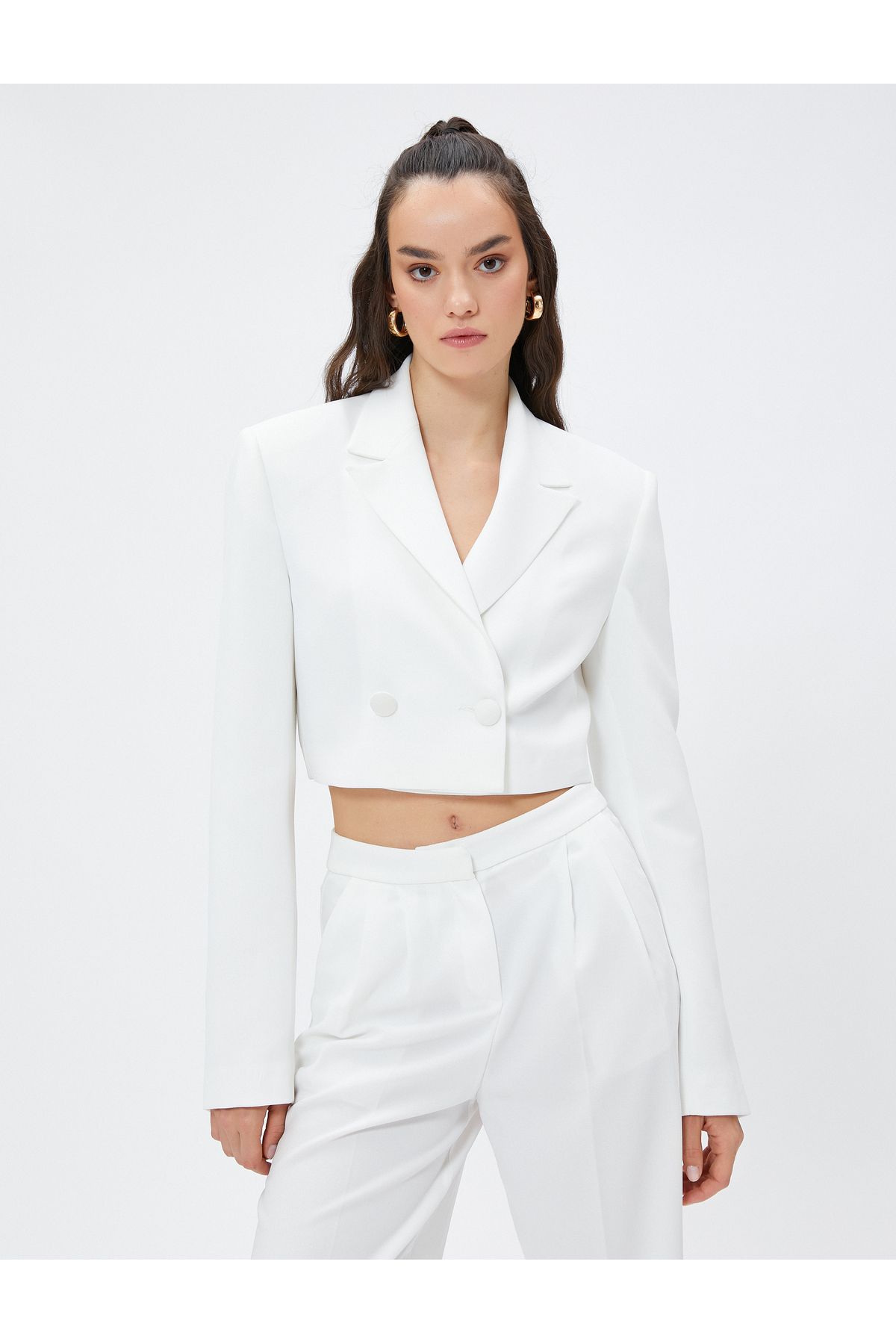 Koton-Crop Double Breasted Blazer Jacket 3