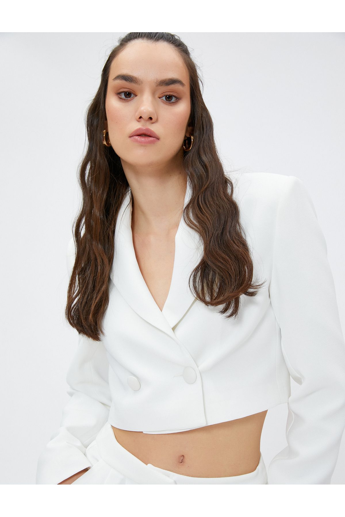 Koton-Crop Double Breasted Blazer Jacket 2