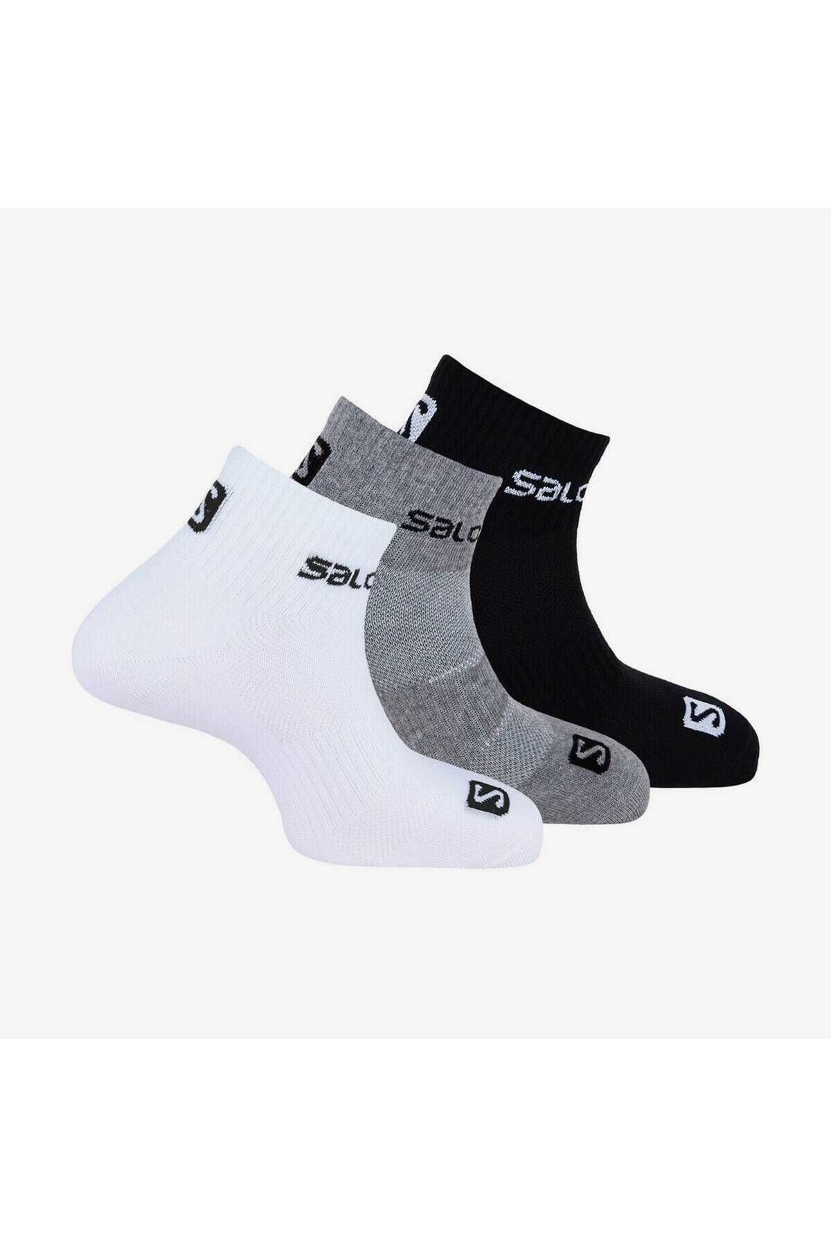 Salomon-Quarter 3 Pack Unisex Multicolored Casual Style Socks L36937600 1