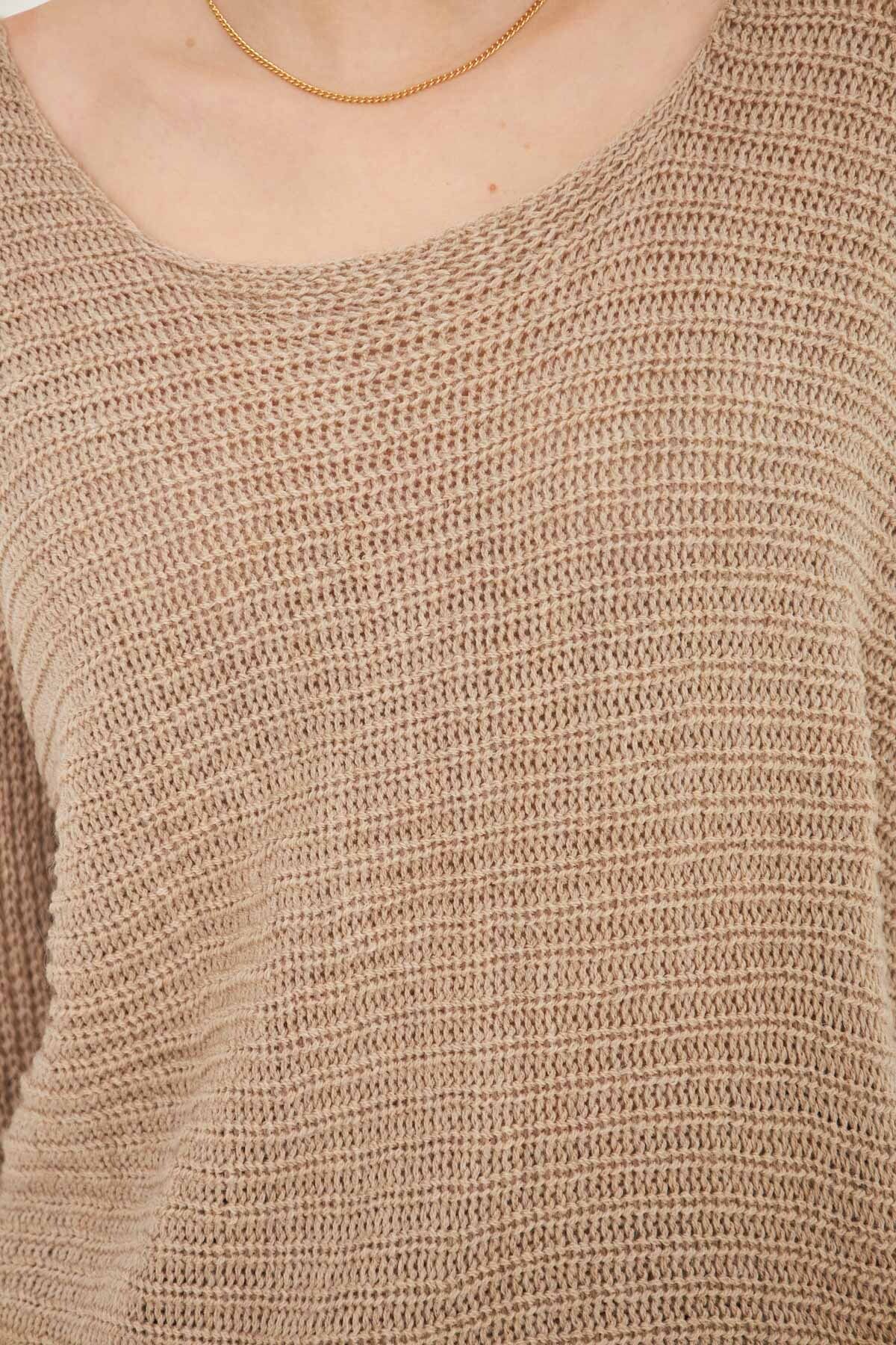 armonika-Pulover din tricot largi Selanik de damă ARM-21K012010 4