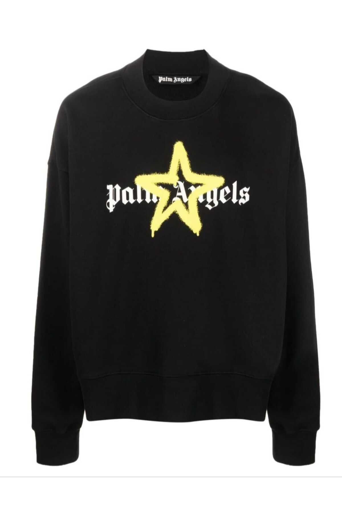 AymenS-TRICOU NEGRU CU GÂTĂ CU IMPRIMARE ANGELS PALM 1