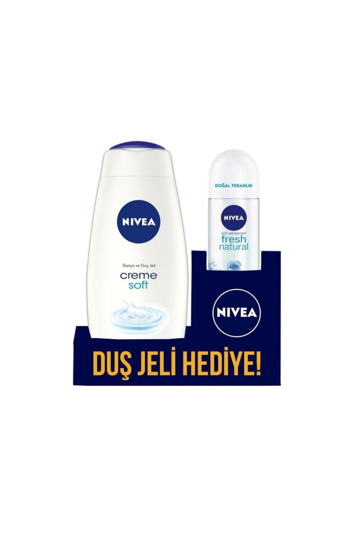 NIVEA Fresh Natural Women Roll-on Creme Soft Duş Jeli 250 ml Set