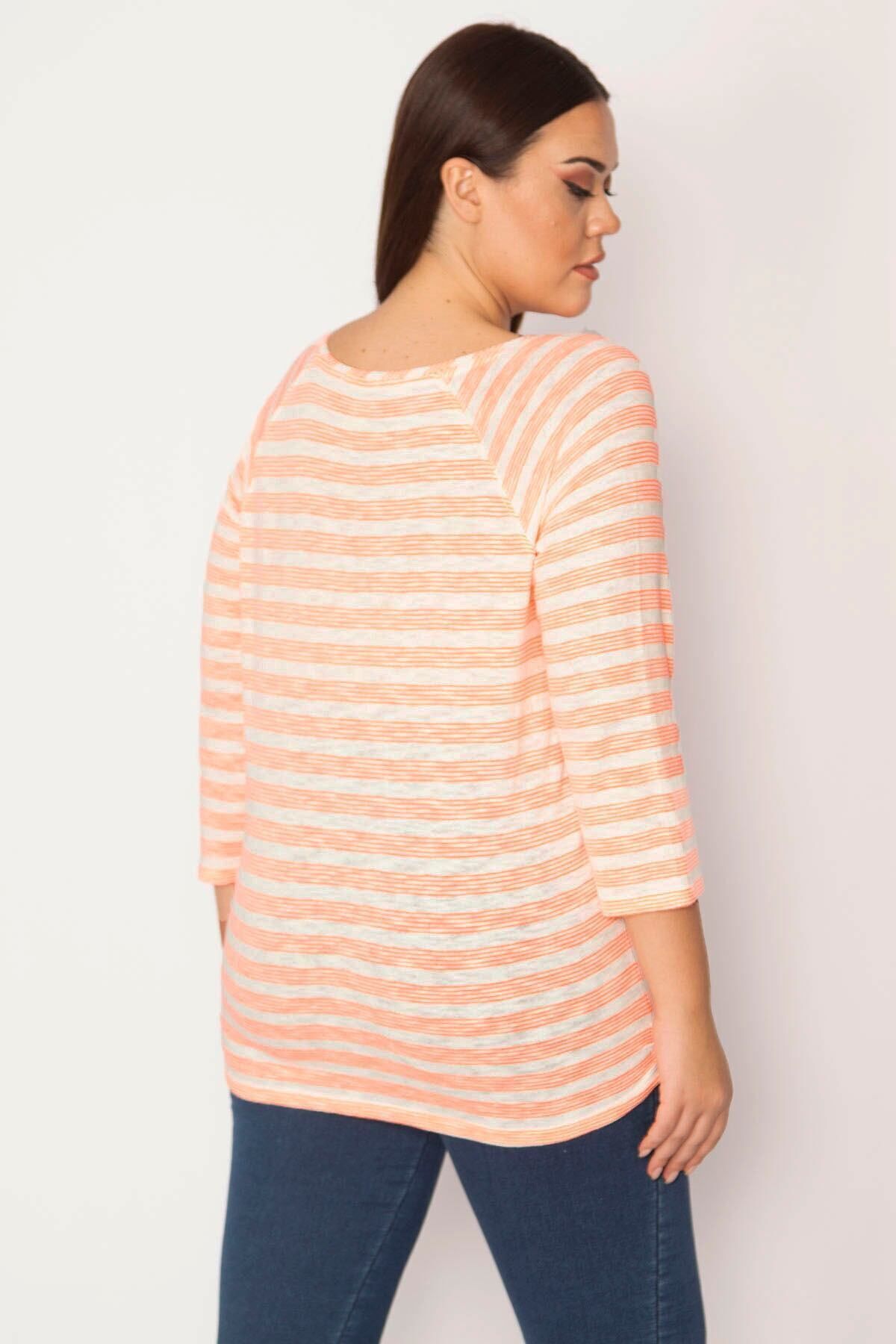 Şans-Γυναικεία Μπλούζα με Μπροστινό Σχέδιο Plus Size 65n29537 5