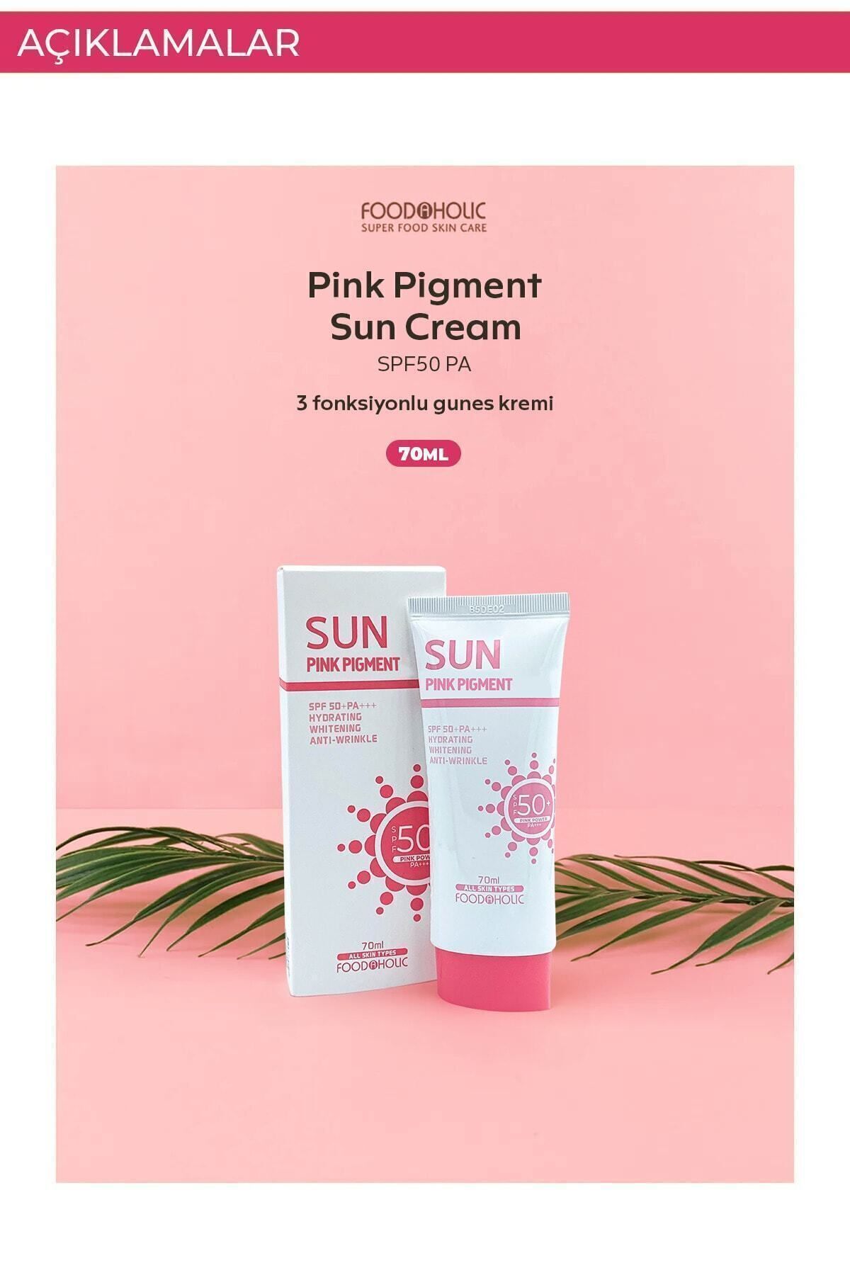 FOODAHOLIC Pink Power Adenozin Içeren Yapışkan His Bırakmayan Spf50 Pa Uva/uvb Güneş Kremi 70ml