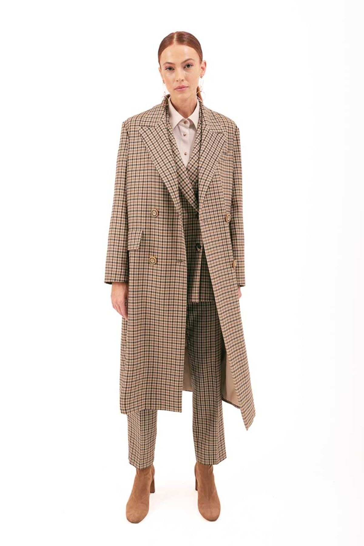 شنل بسته دو سینه Gingham Aker