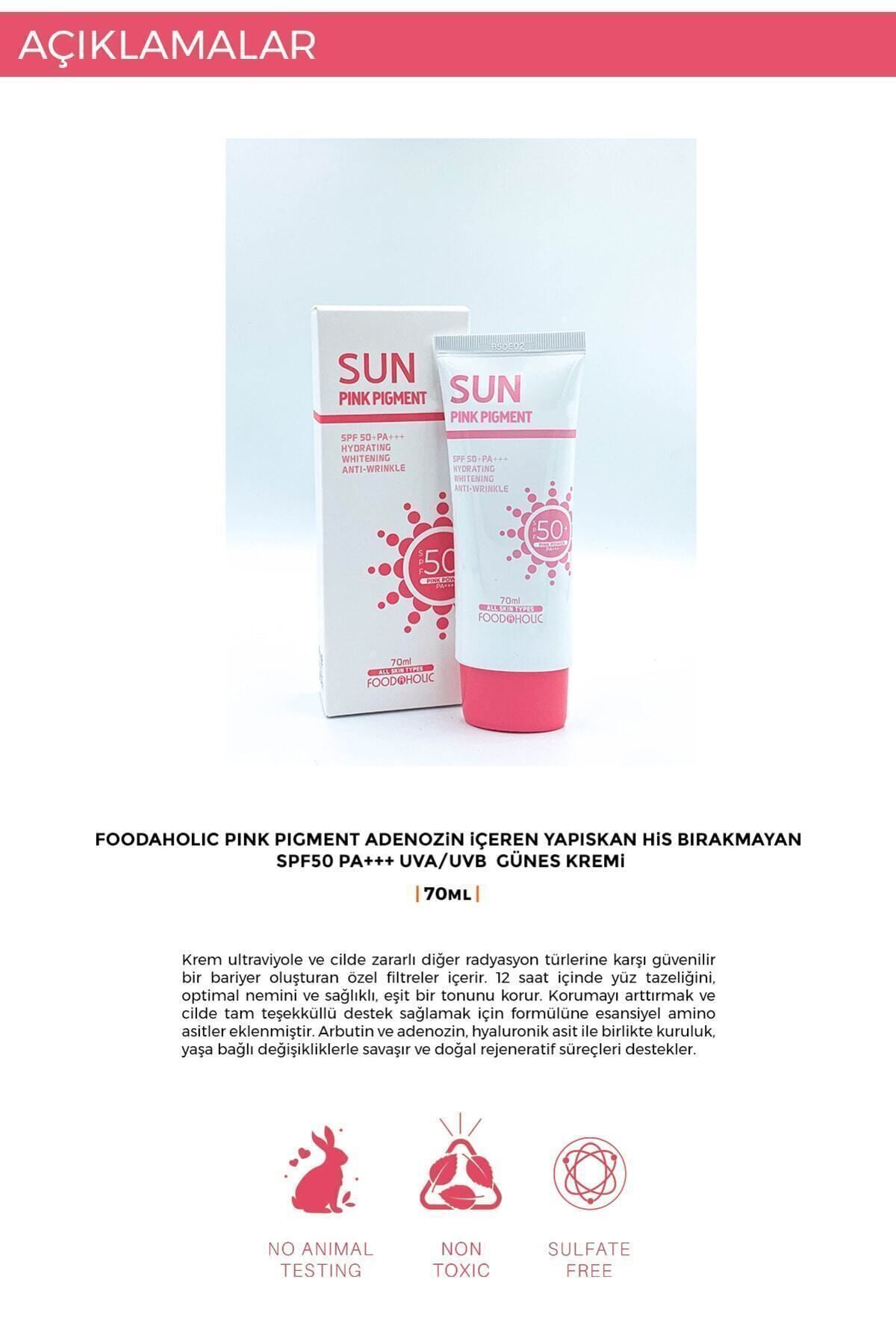 FOODAHOLIC-كريم الشمس Pink Power غير لزج بعامل حماية من الشمس SPF50 Pa Uva/UVB مع الأدينوزين 70 مل 2
