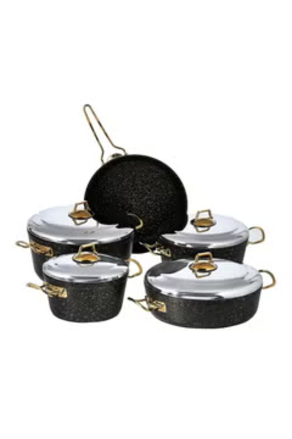 AVCI HOME MAKER-9-Piece Granitec Cookware Set -Non-Stick, PFOA-Free - 3 Deep Pots, 1 Low Pot, Frypan 2