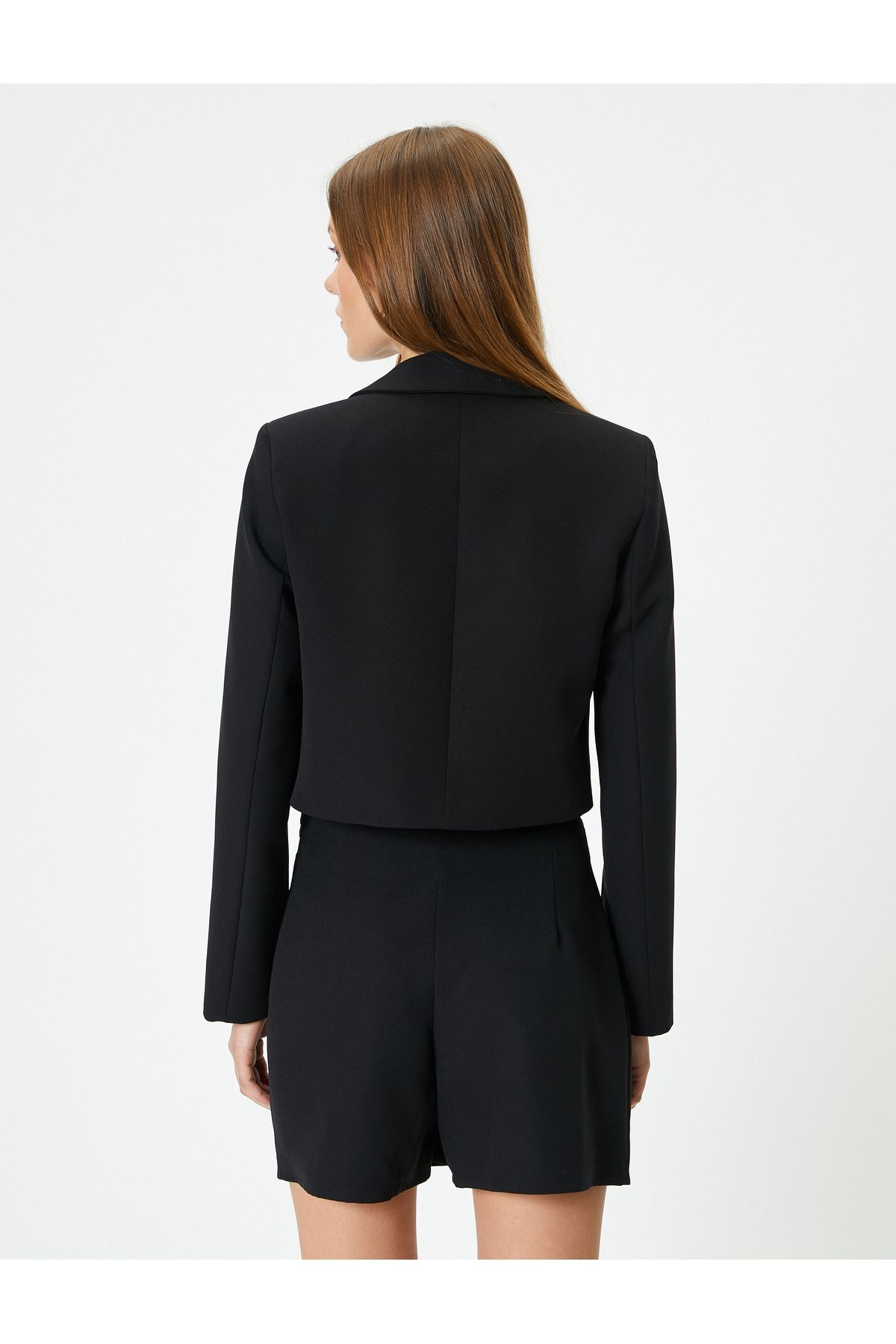 Koton-Short Blazer Jacket Single Button 4