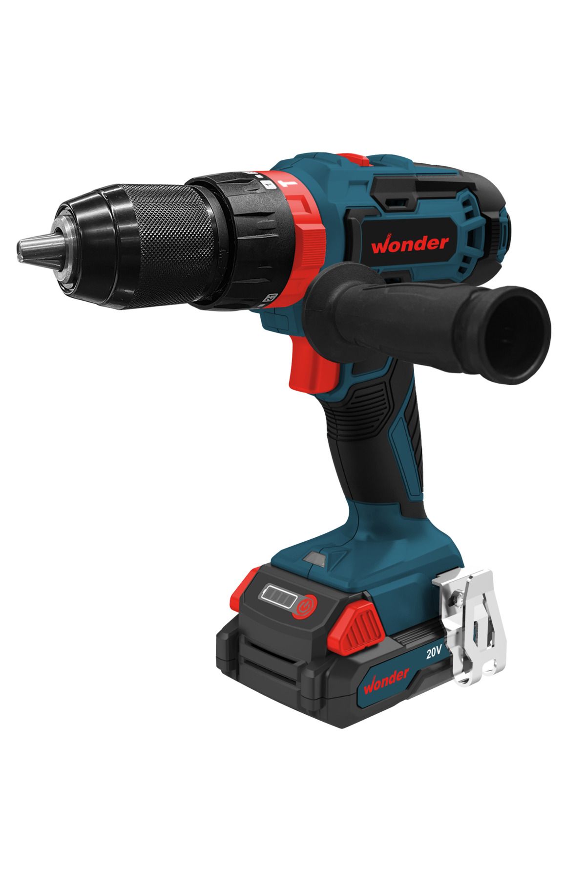 Elioure Darbeli 20V şarjlı matkap seti, 2.0Ah, 50Nm güç, hafif ve dayanıklı.