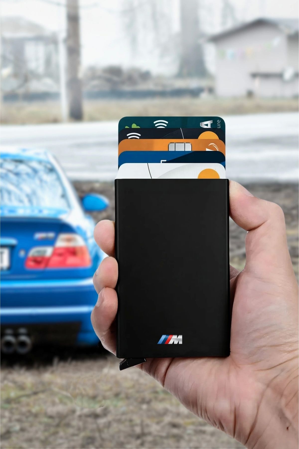 کارت دار مردانه و زنانه سبد خرید BMW M3 مقدس آلومینیوم RFID PROTECTION MATTE مشکی VANİLLA COLLECTİON