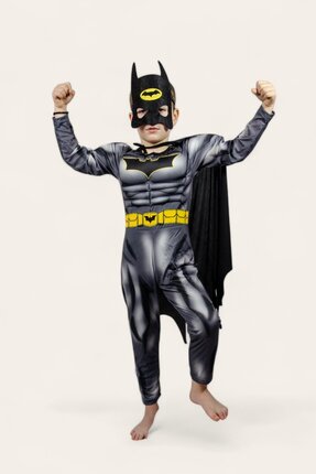 SEDİRLİ Batman Kaslı Çocuk Kostümü Yeni Sezon Siyah Pelerinli Maskeli Süper k...