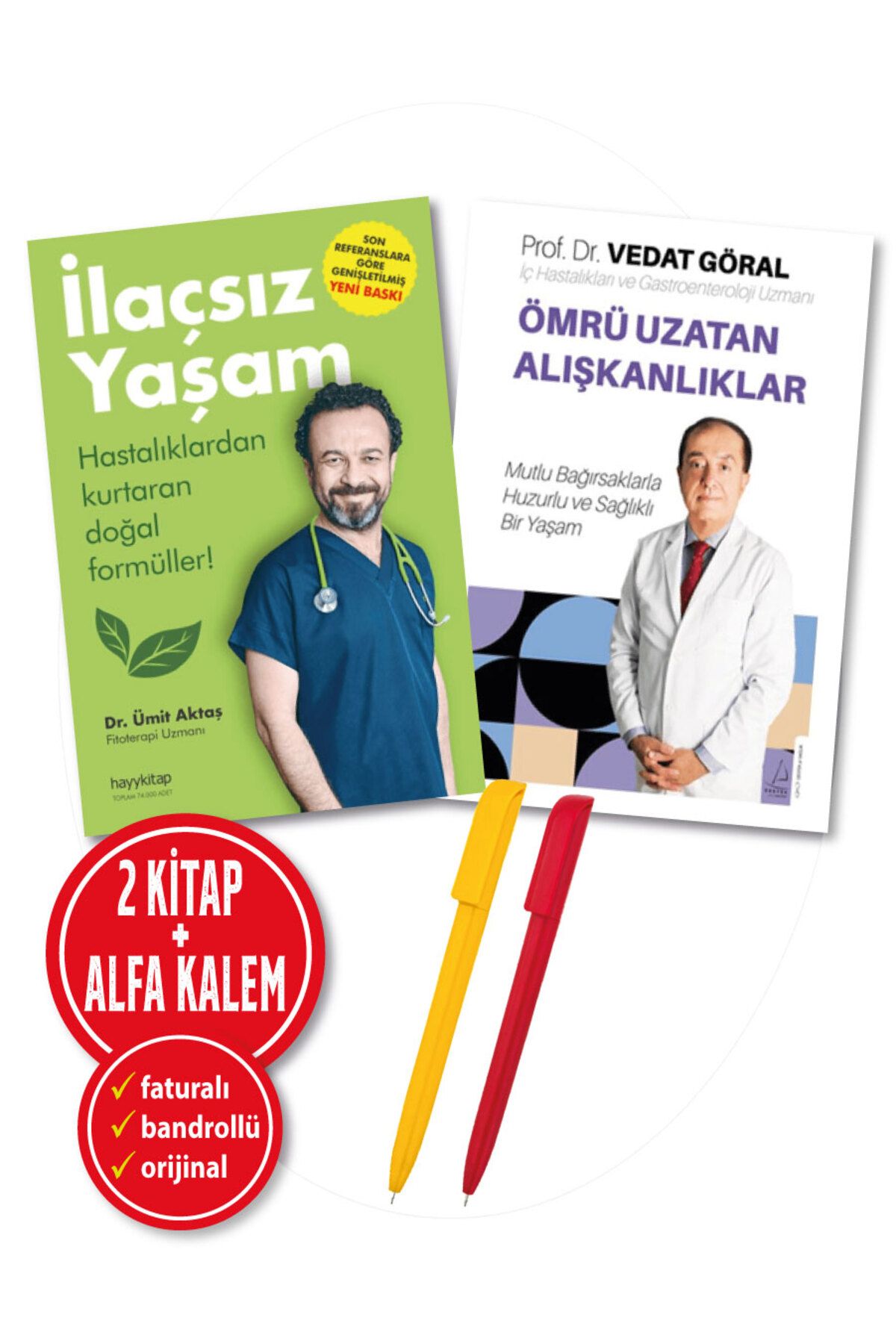 Destek Yayınları Ömrü Uzatan Alışkanlıklar+İlaçsız Yaşam 2 Kitap (Vedat Göral-Ümit Aktaş)-YENİ-SAĞLIK-DESTEK KİTAP